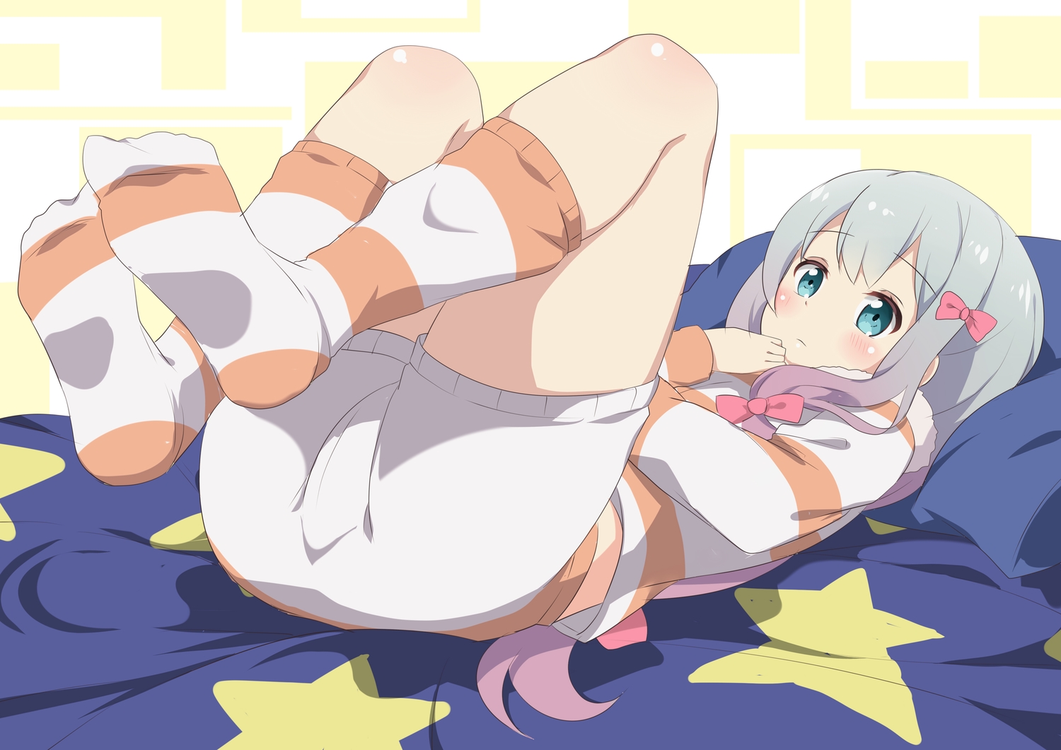 aqua_eyes, blush, cameltoe, eromanga-sensei, gray_hair, ikazu401, izumi_sagiri, loli