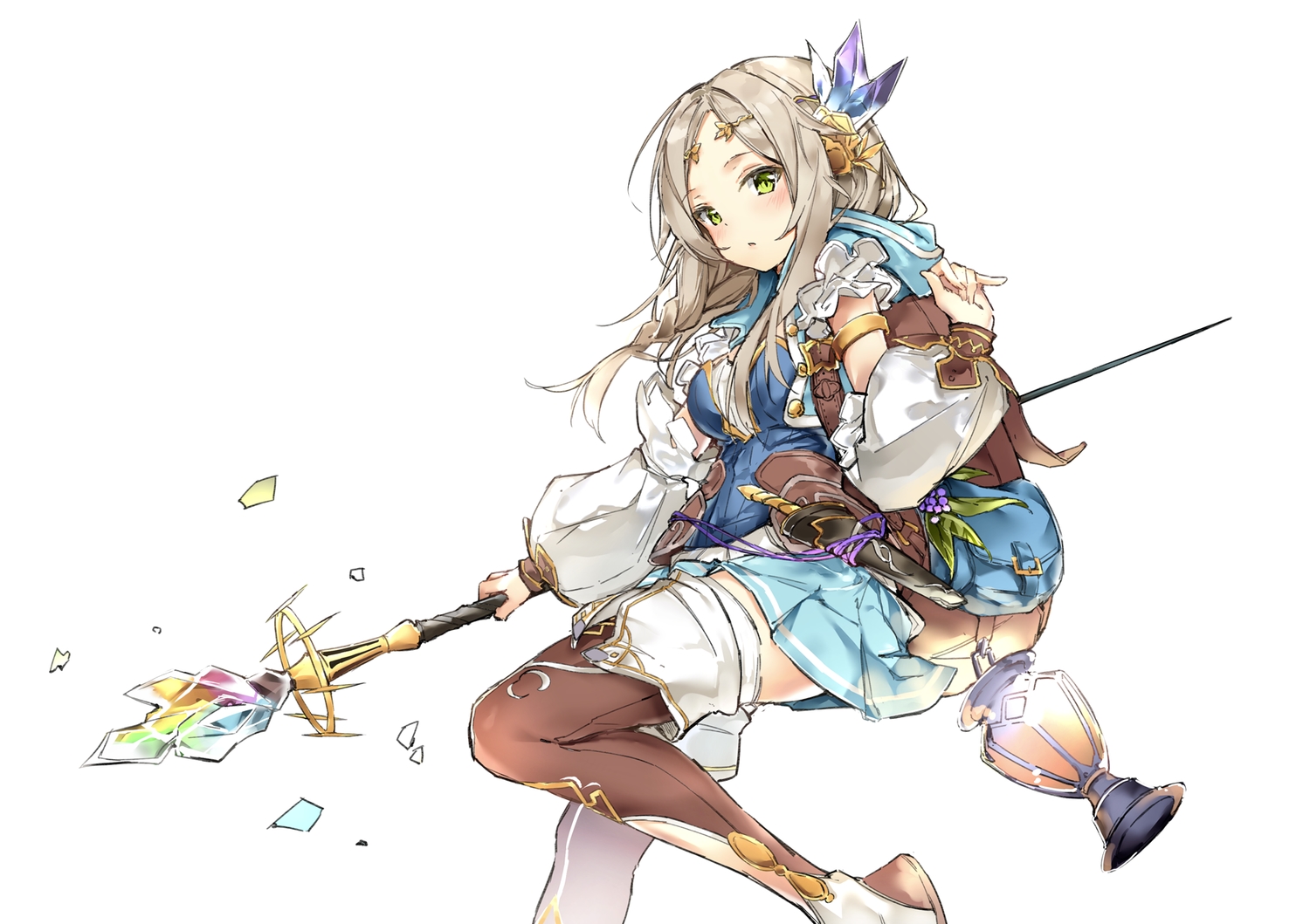 atelier, atelier_firis, blush, boots, brown_hair, firis_mistlud, green_eyes, kuran_(yourcatissick)