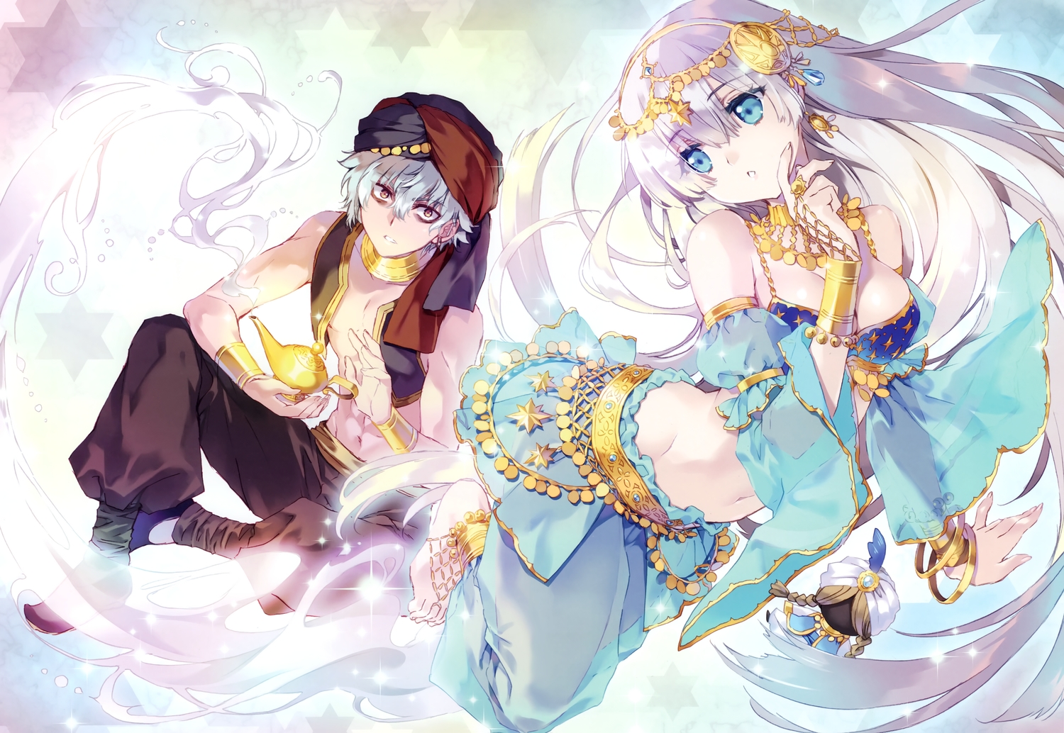 anastasia_(fate/grand_order), aqua_eyes, barefoot, breasts, brown_eyes, carnelian, cleavage, cosplay