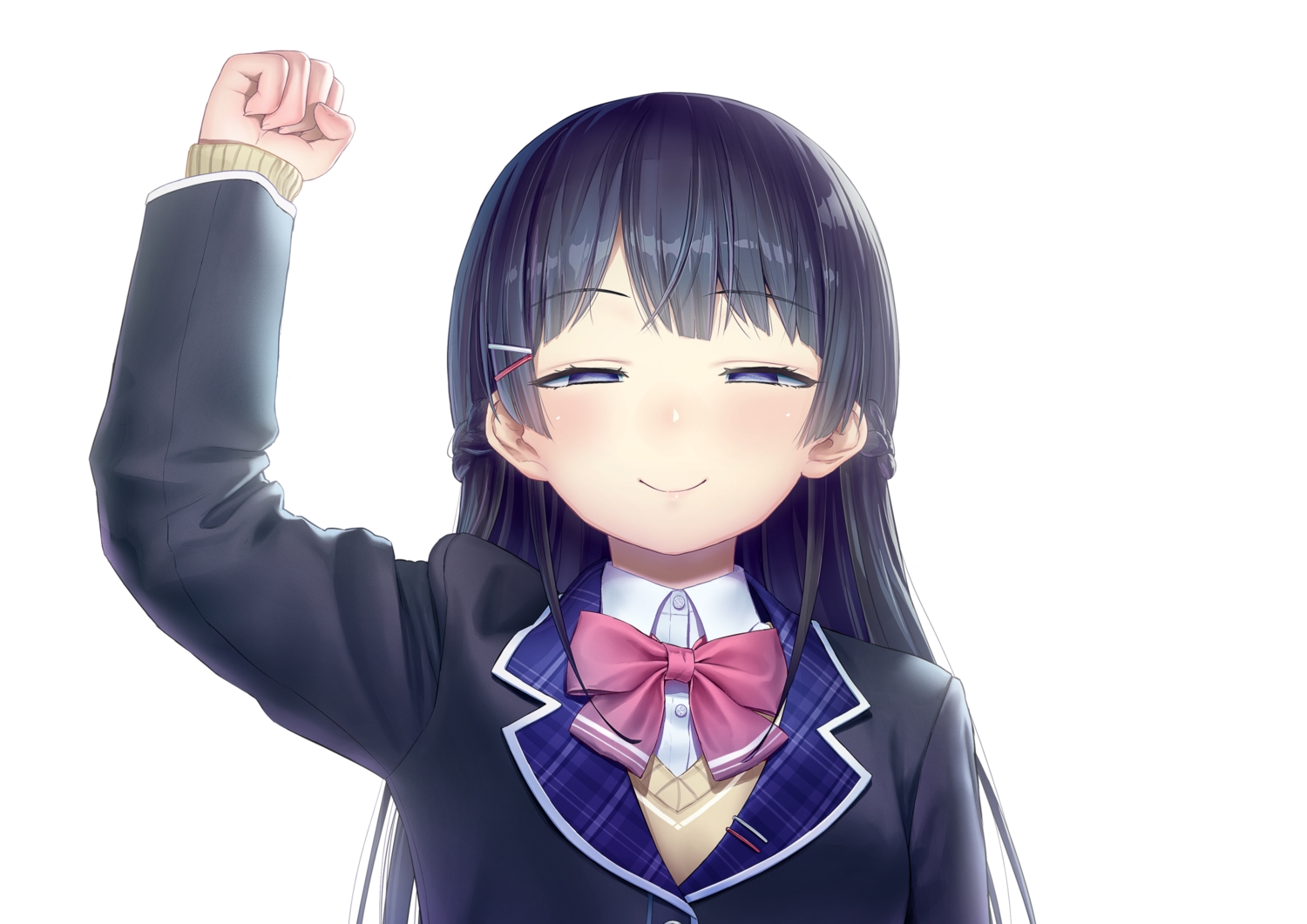 black_hair, blue_eyes, bow, close, kath, long_hair, nijisanji, parody