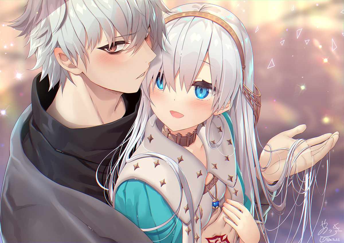 anastasia_(fate/grand_order), aqua_eyes, blush, brown_eyes, close, collar, fate/grand_order, fate_(series)