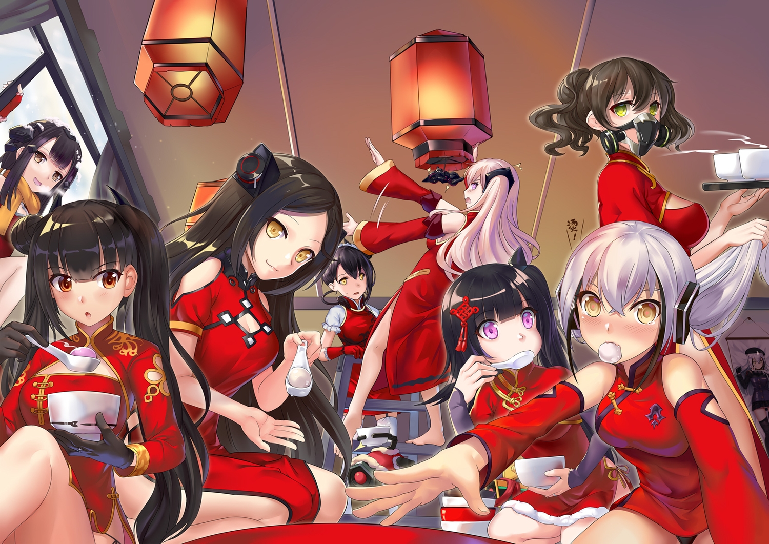agent_(girls_frontline), architect_(girls_frontline), beak_(girls_frontline), black_hair, breasts, brown_eyes, chinese_clothes, chinese_dress