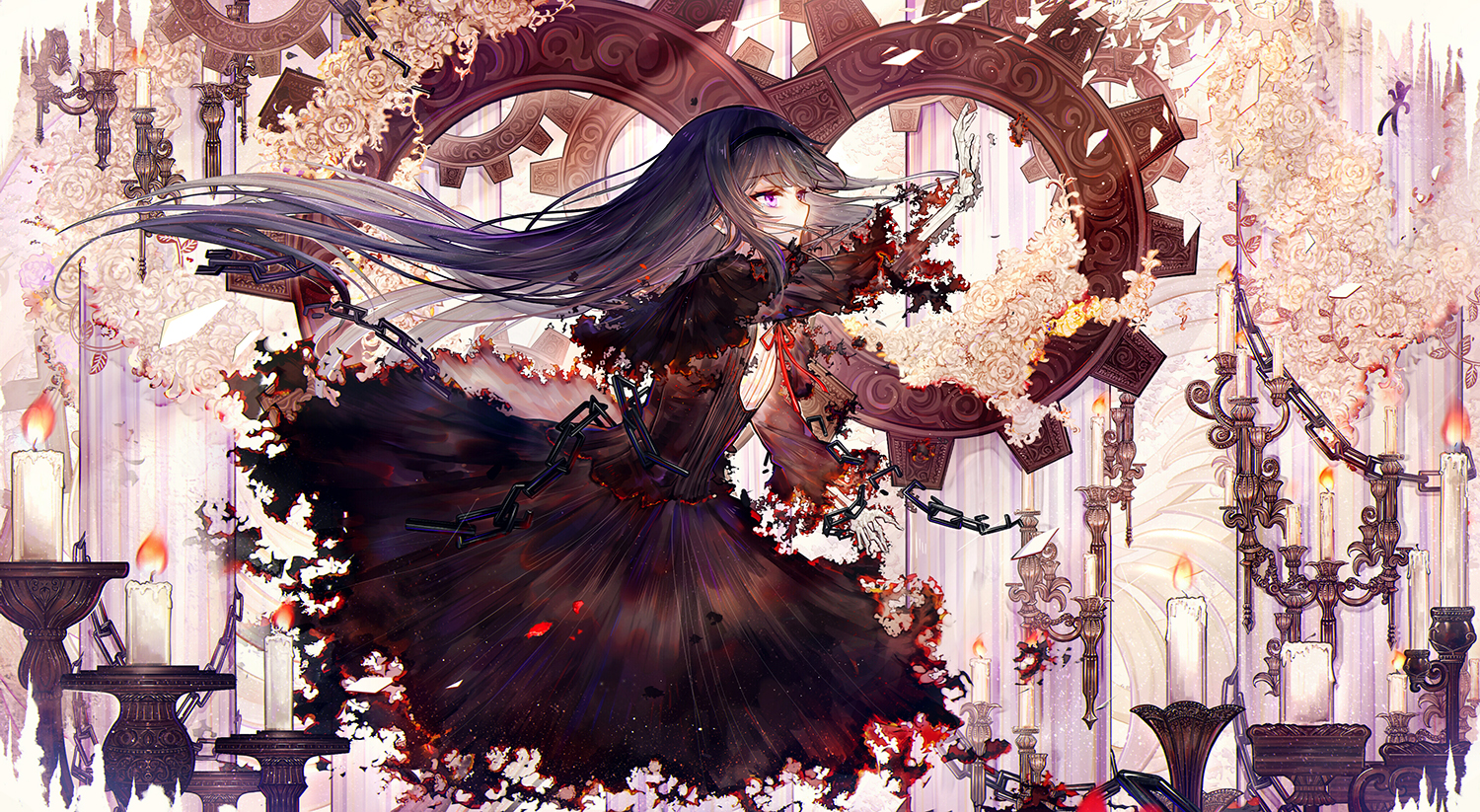 akemi_homura, dress, homulilly, inoriac, mahou_shoujo_madoka_magica, mahou_shoujo_madoka_magica_movie