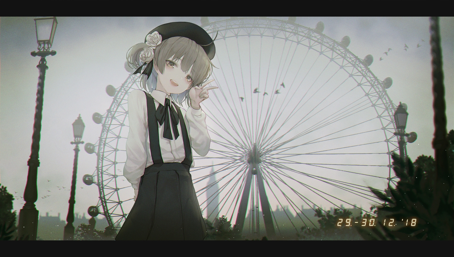 bow, brown_eyes, brown_hair, flat_chest, hat, hatoba_tsugu, hatoba_tsugu_(channel), loli