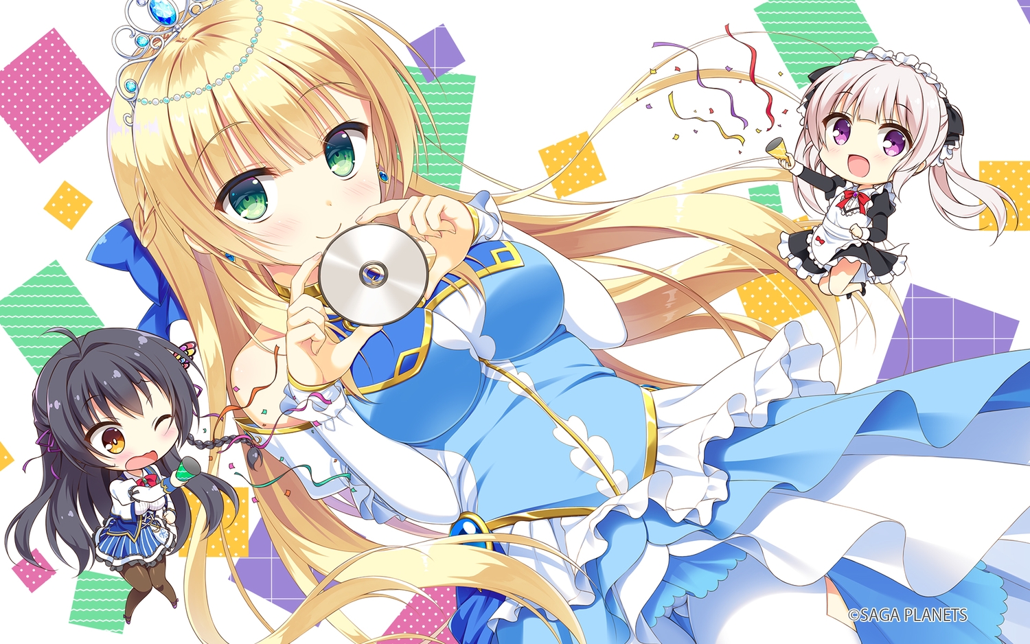 caminal_le_pultaia_sortilege_sisua, chibi, dress, hontani_kanae, jougasaki_ayaka, kin'iro_loveriche, kin'iro_loveriche_-golden_time-, maid