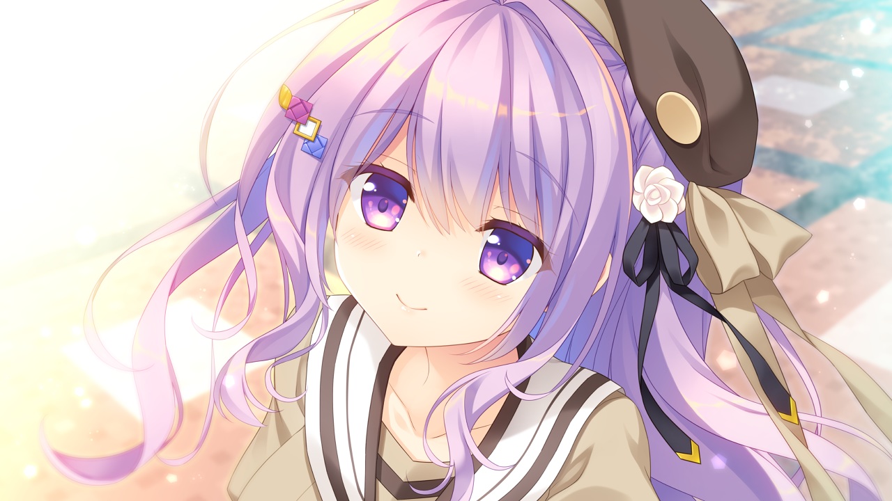 aliasing, ameto_yuki, blush, close, game_cg, hat, navel_(company), ootsu_rose