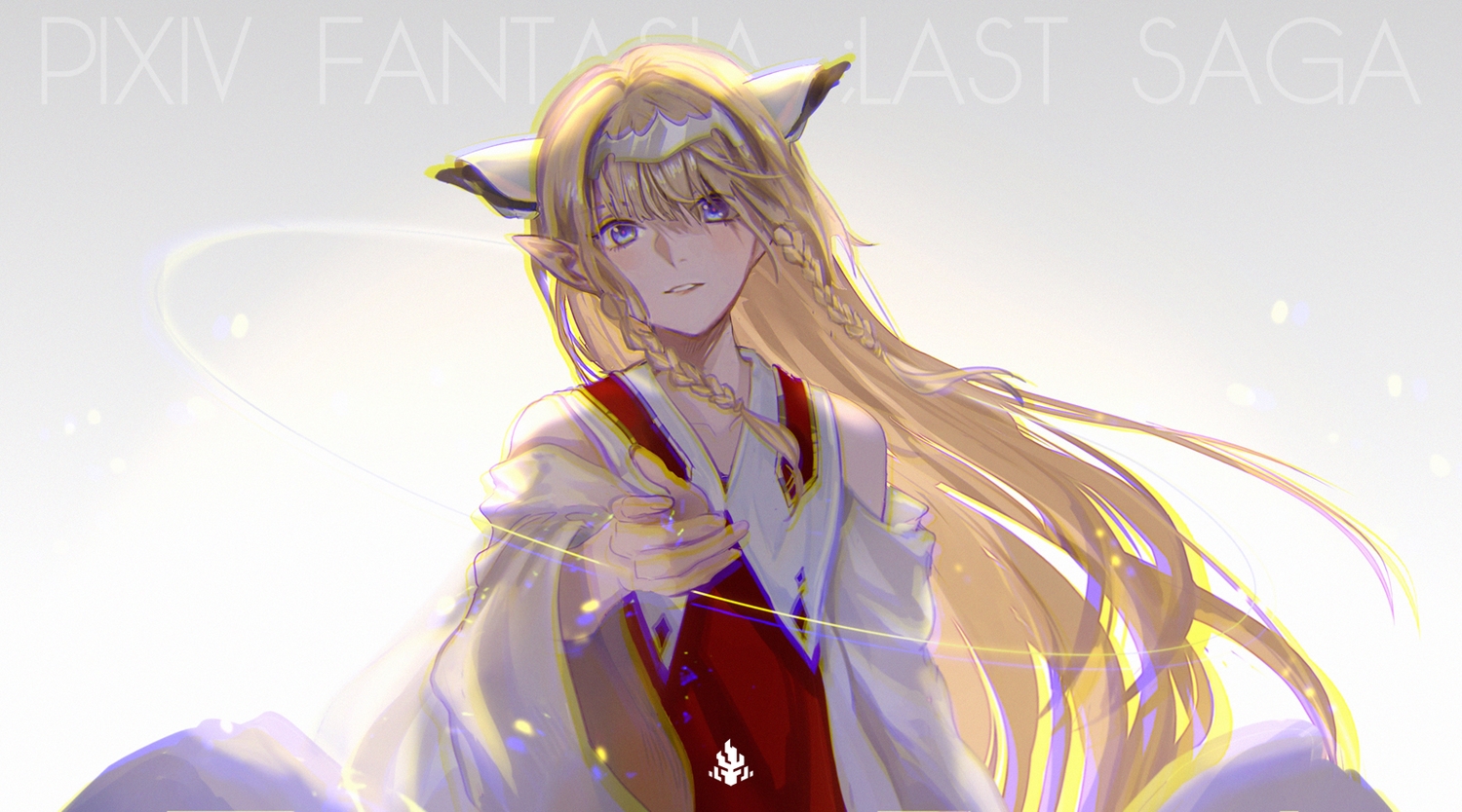 achyue, blonde_hair, blue_eyes, braids, gradient, long_hair, original, pixiv_fantasia