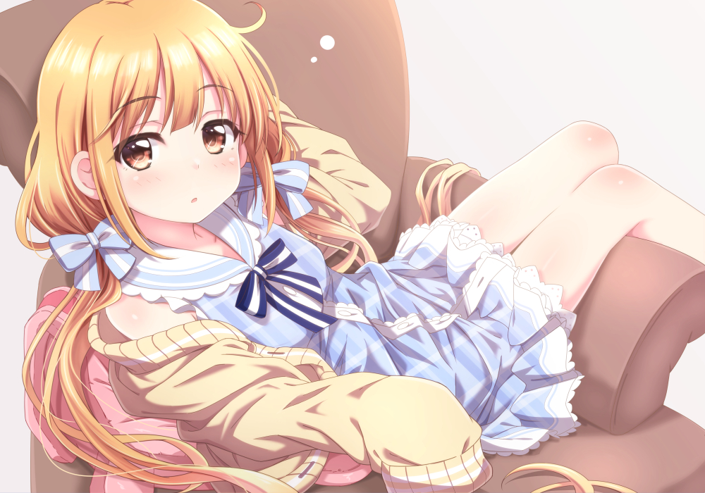 aliasing, ayase_midori, blonde_hair, brown_eyes, dress, futaba_anzu, idolmaster, idolmaster_cinderella_girls