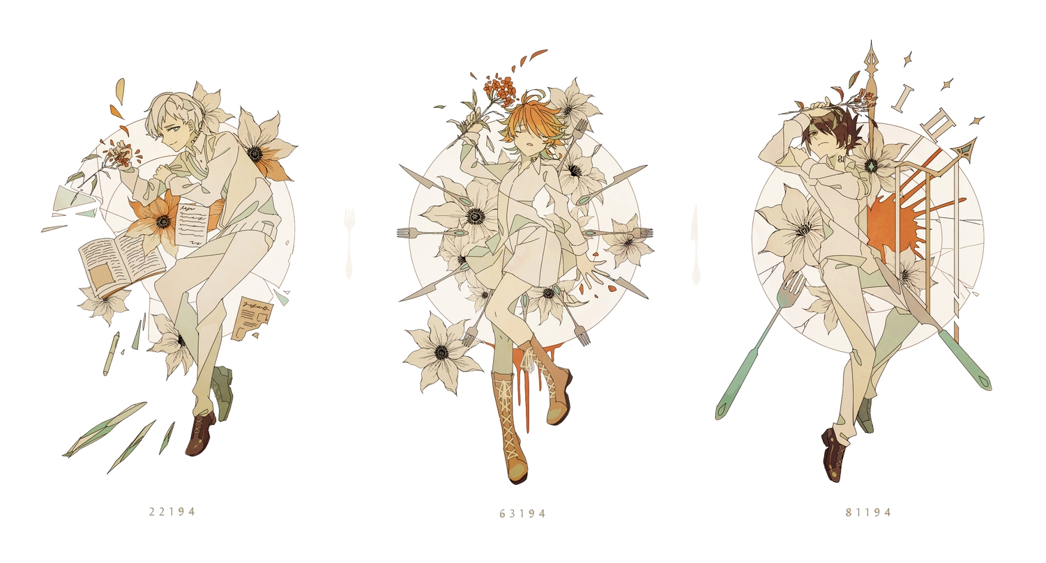 emma_(yakusoku_no_neverland), male, norman_(yakusoku_no_neverland), polychromatic, ray_(yakusoku_no_neverland), yakusoku_no_neverland, zero_(jckz2334)