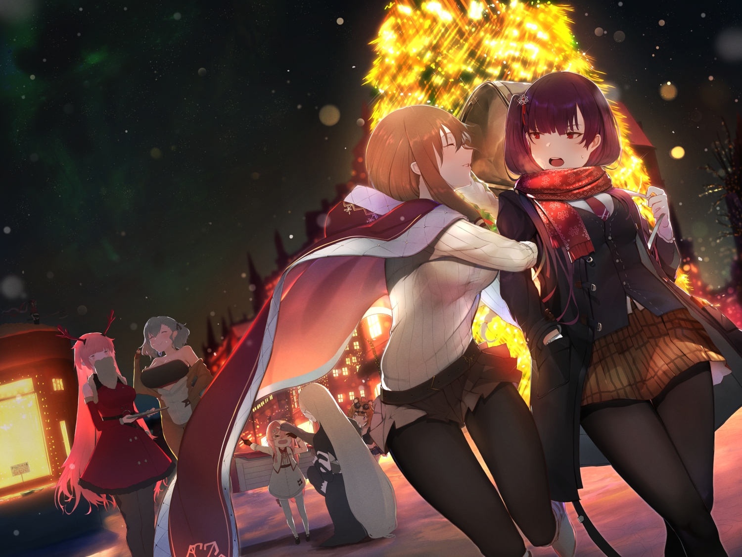 anthropomorphism, christmas, girls_frontline, grizzly_mkv_(girls_frontline), group, isaka_wasabi, loli, negev_(girls_frontline)