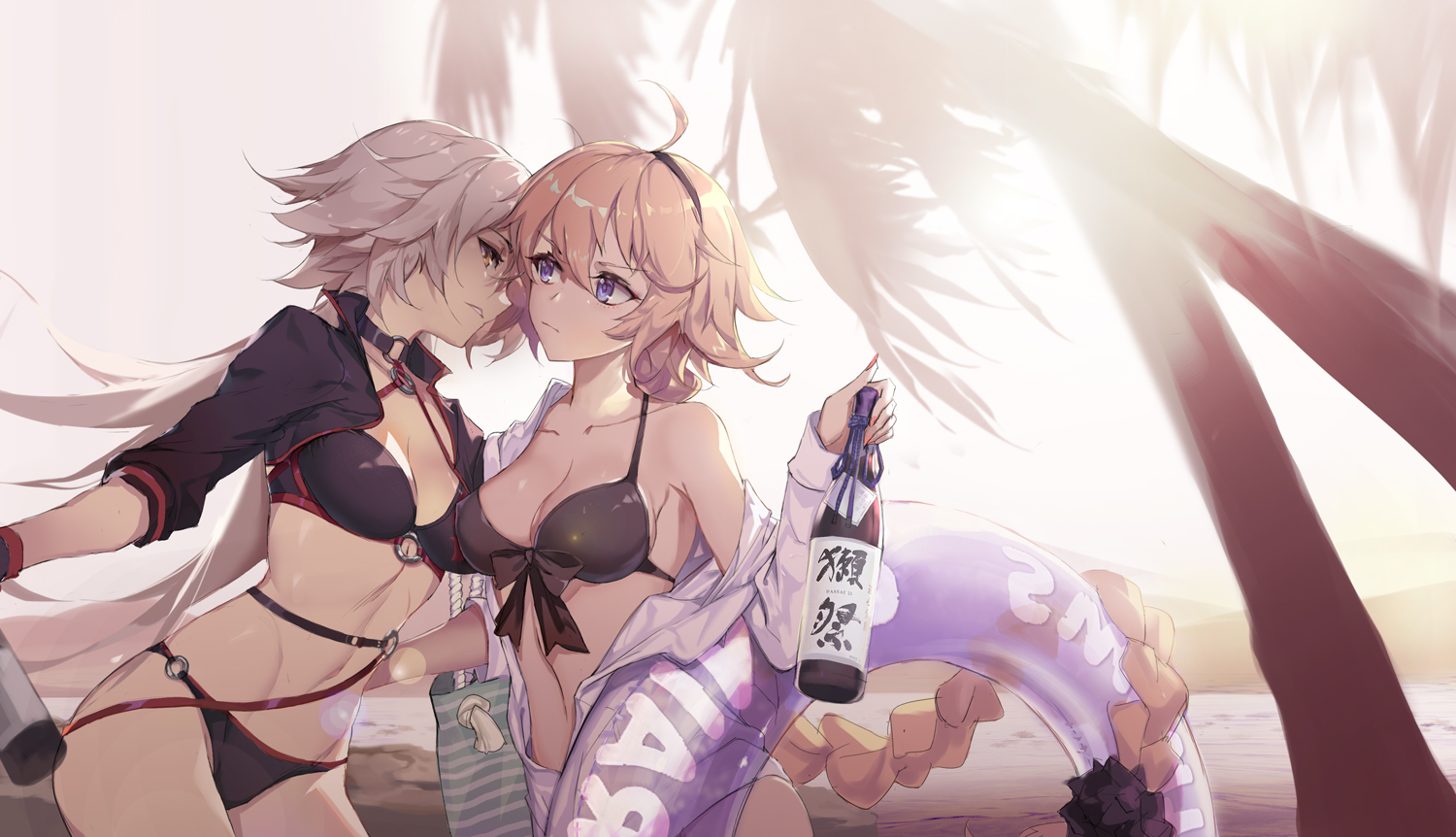 bikini, blonde_hair, bow, braids, breasts, cleavage, fate/grand_order, fate_(series)
