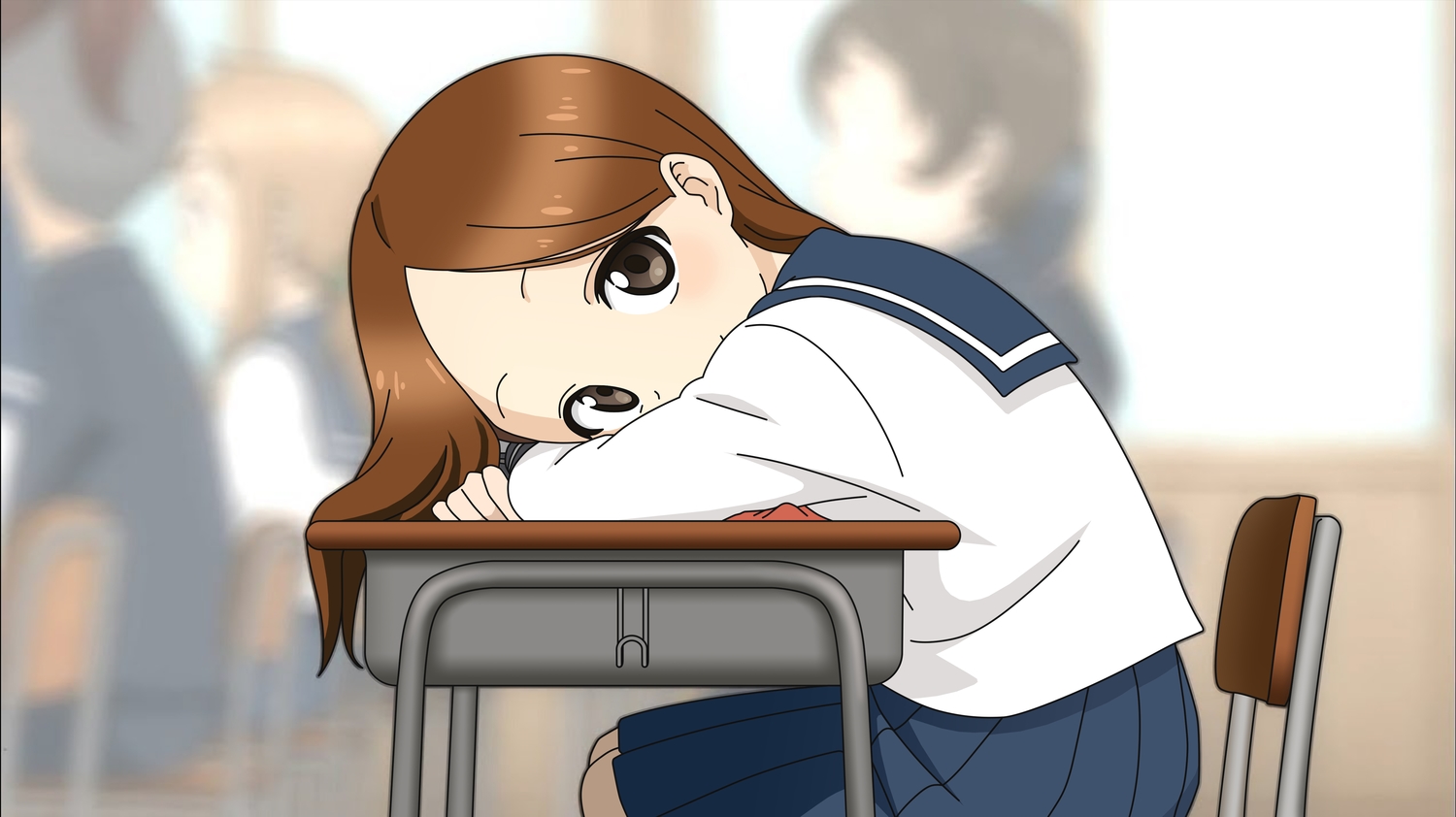 brown_eyes, brown_hair, karakai_jouzu_no_takagi-san, loli, school_uniform, takagi-san