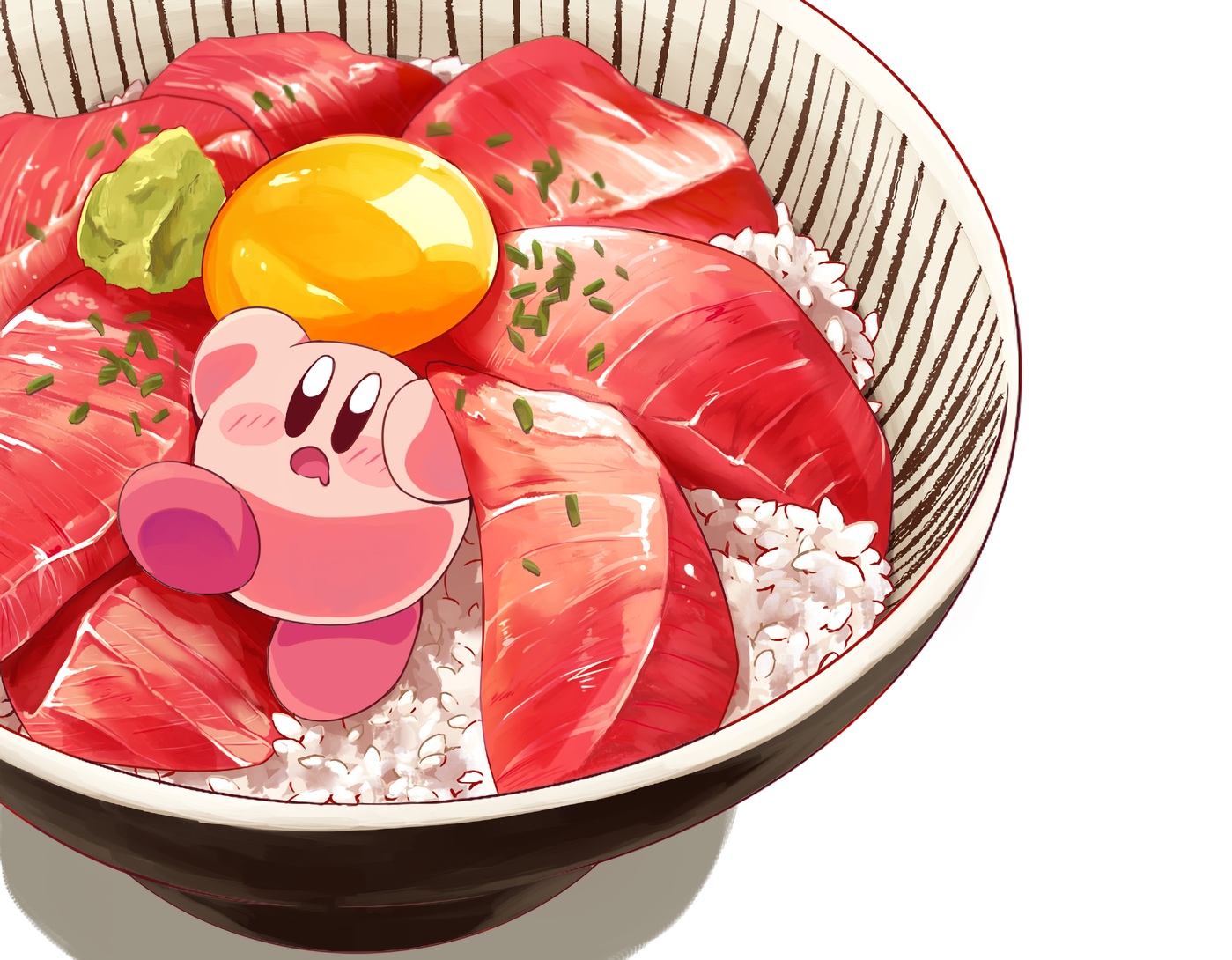 amedama_(akaki_4207), close, cropped, food, kirby, kirby_(character), waifu2x