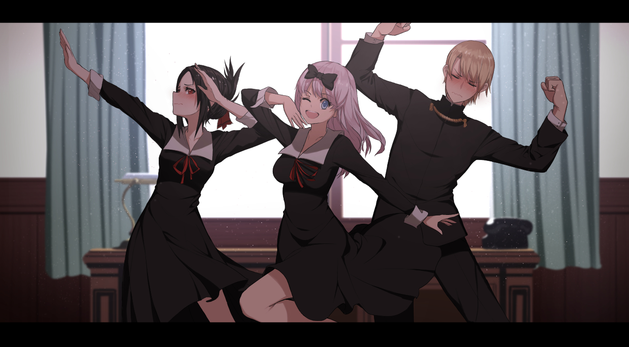 dishwasher1910, fujiwara_chika, kaguya-sama_wa_kokurasetai_~tensai-tachi_no_renai_zunousen~, male, shinomiya_kaguya, shirogane_miyuki