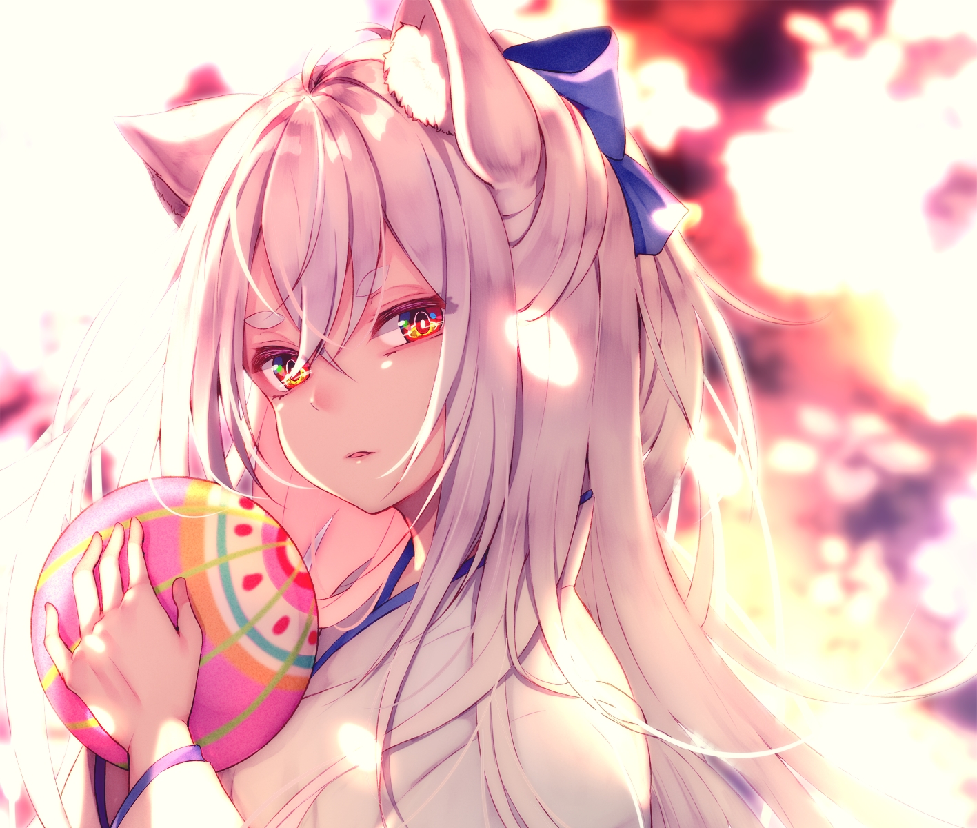 animal_ears, ball, chita_(ketchup), close, cropped, foxgirl, japanese_clothes, kimono