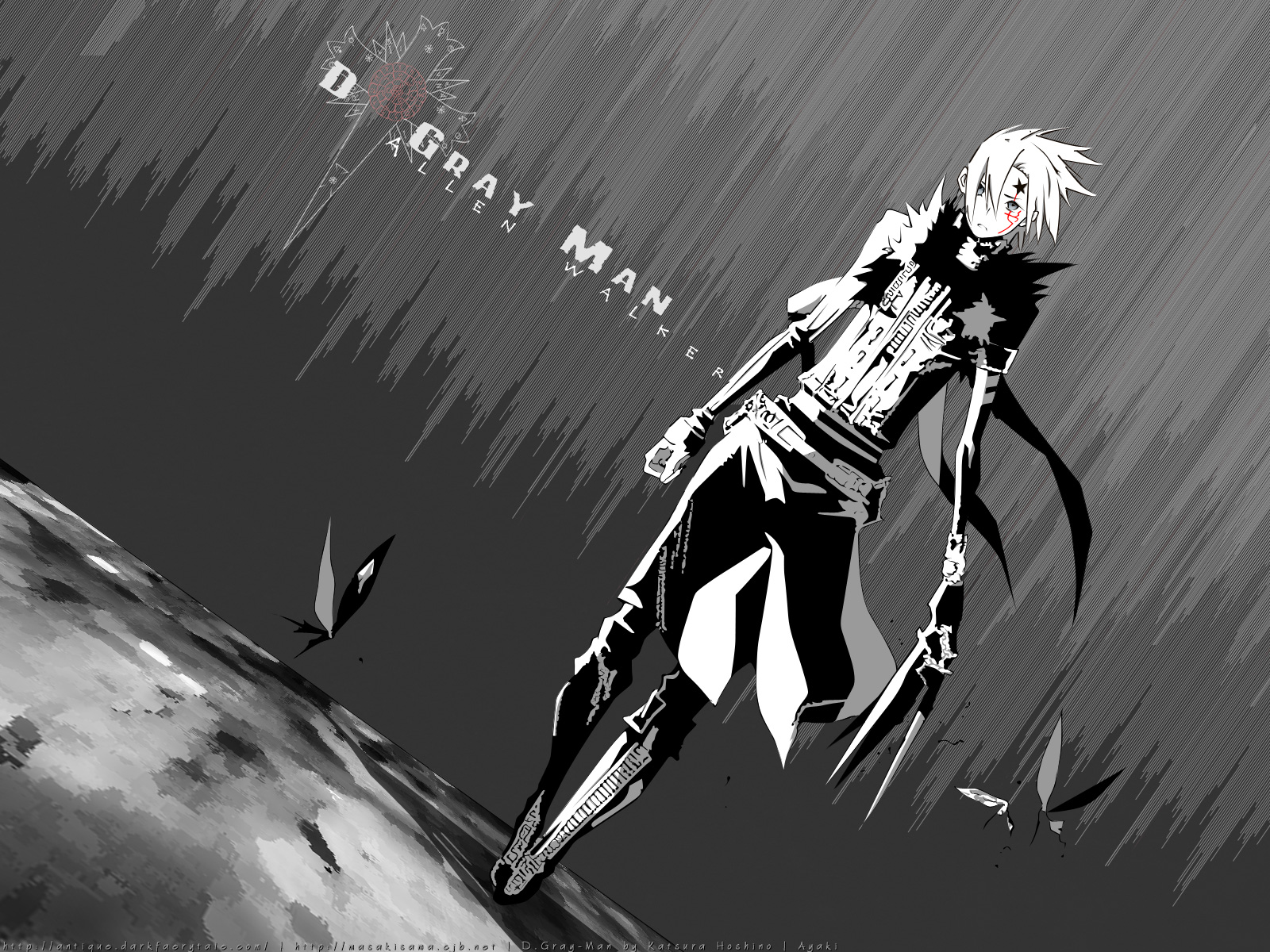 allen_walker, d.gray-man, monochrome
