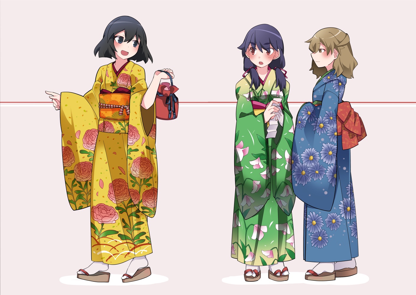 hammer_(sunset_beach), hanamonogatari, higasa_seiu, japanese_clothes, kanbaru_suruga, kimono, monogatari_(series), numachi_rouka