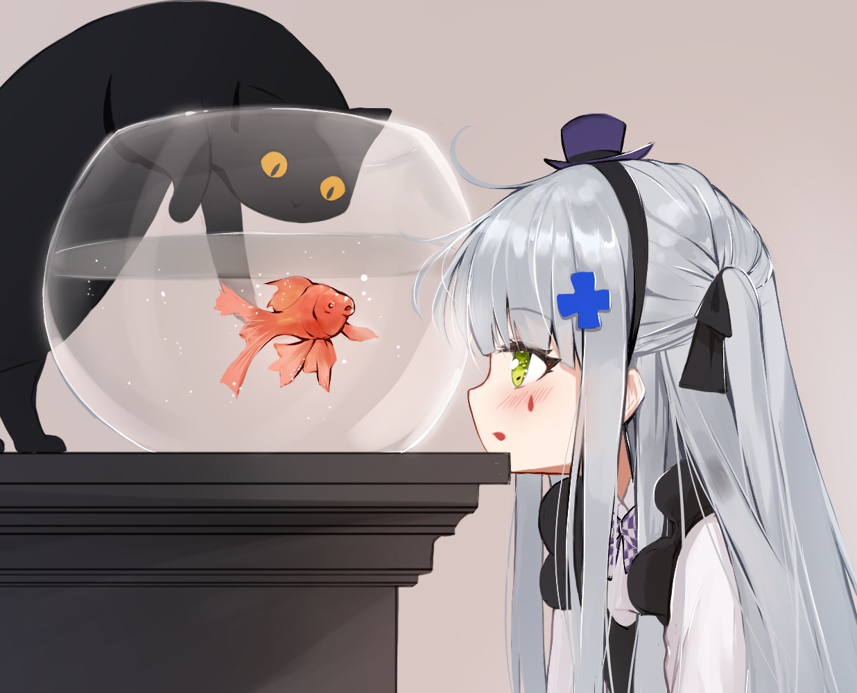 aliasing, animal, ankkoyom, anthropomorphism, blush, bow, cat, cropped