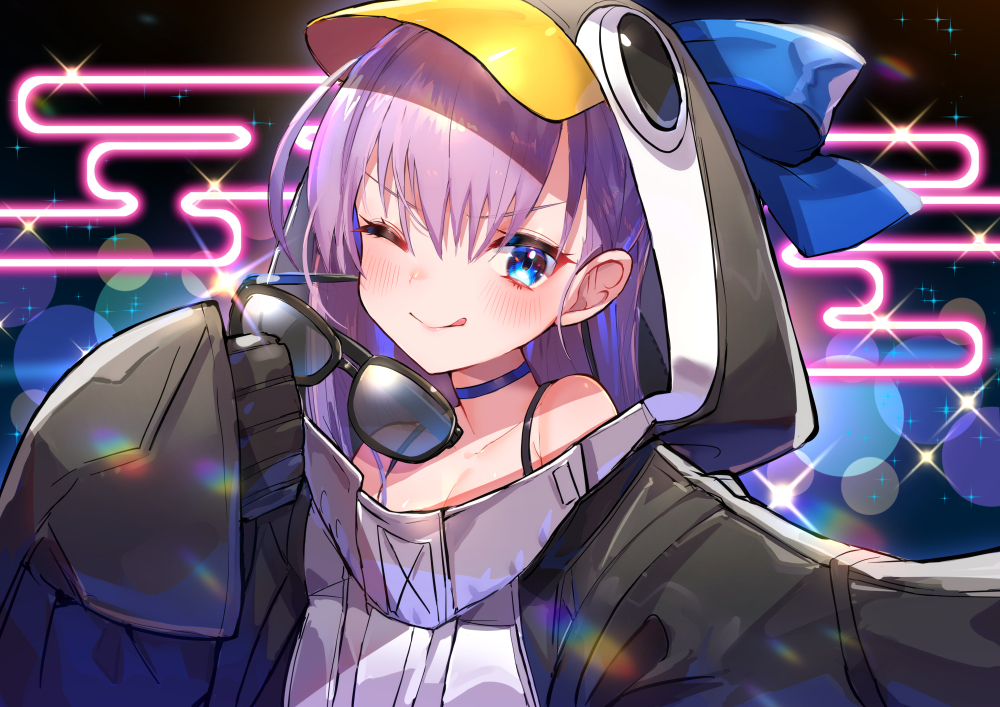 aliasing, aqua_eyes, blush, bow, fate/extra_ccc, fate/grand_order, fate_(series), hood