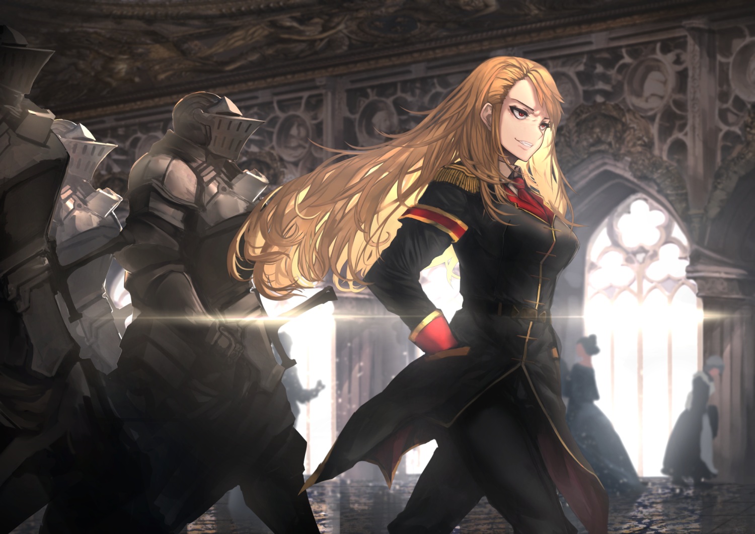 blonde_hair, fixro2n, long_hair, maid, sword, tengai_no_ponkotsu-hime, weapon