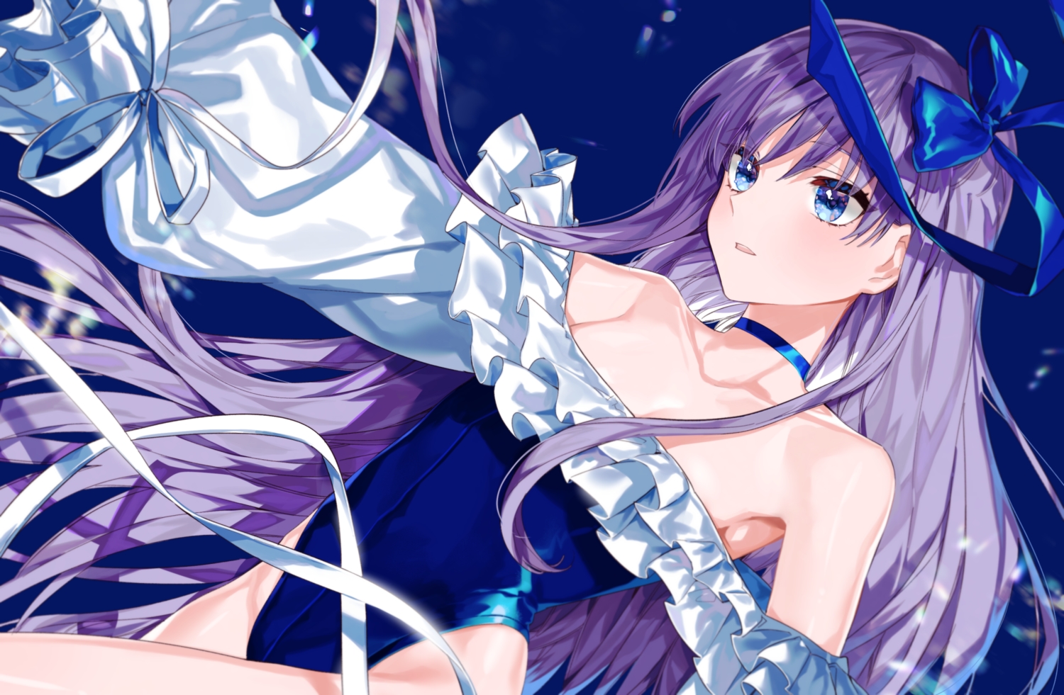 blue, blue_eyes, bow, choker, fate/grand_order, fate_(series), long_hair, meltryllis
