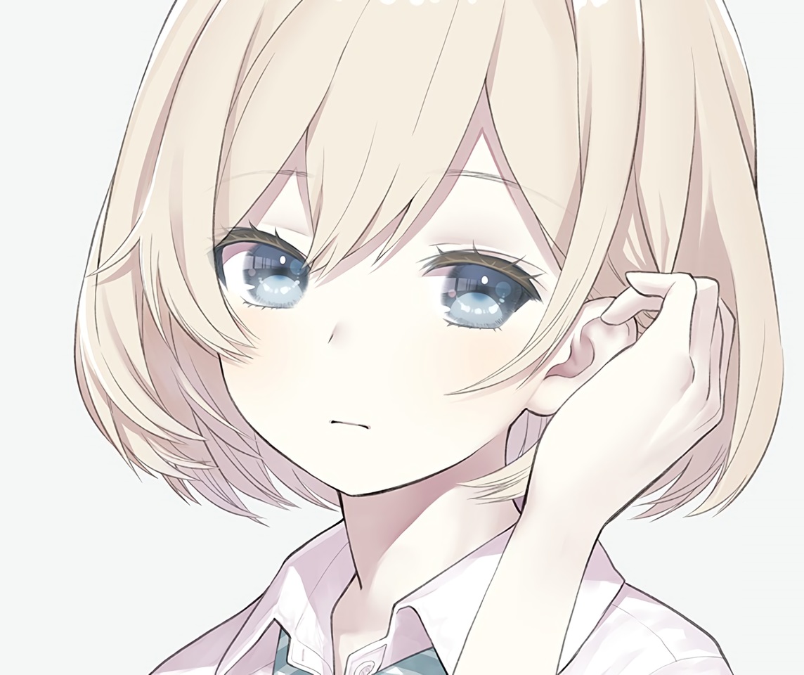 araburu_kisetsu_no_otome-domo_yo., blonde_hair, blue_eyes, capriccio, close, cropped, school_uniform, short_hair, sugawara_niina, waifu2x