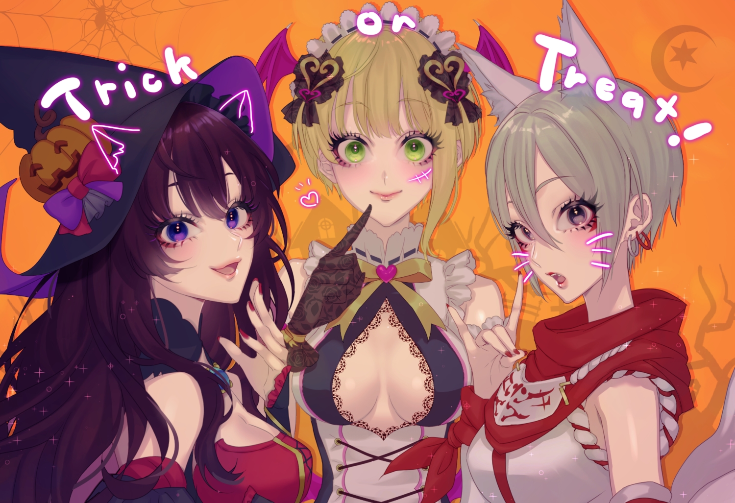 halloween, ichinose_shiki, idolmaster, idolmaster_cinderella_girls, miyamoto_frederica, ohagi_(ymnky), shiomi_shuuko