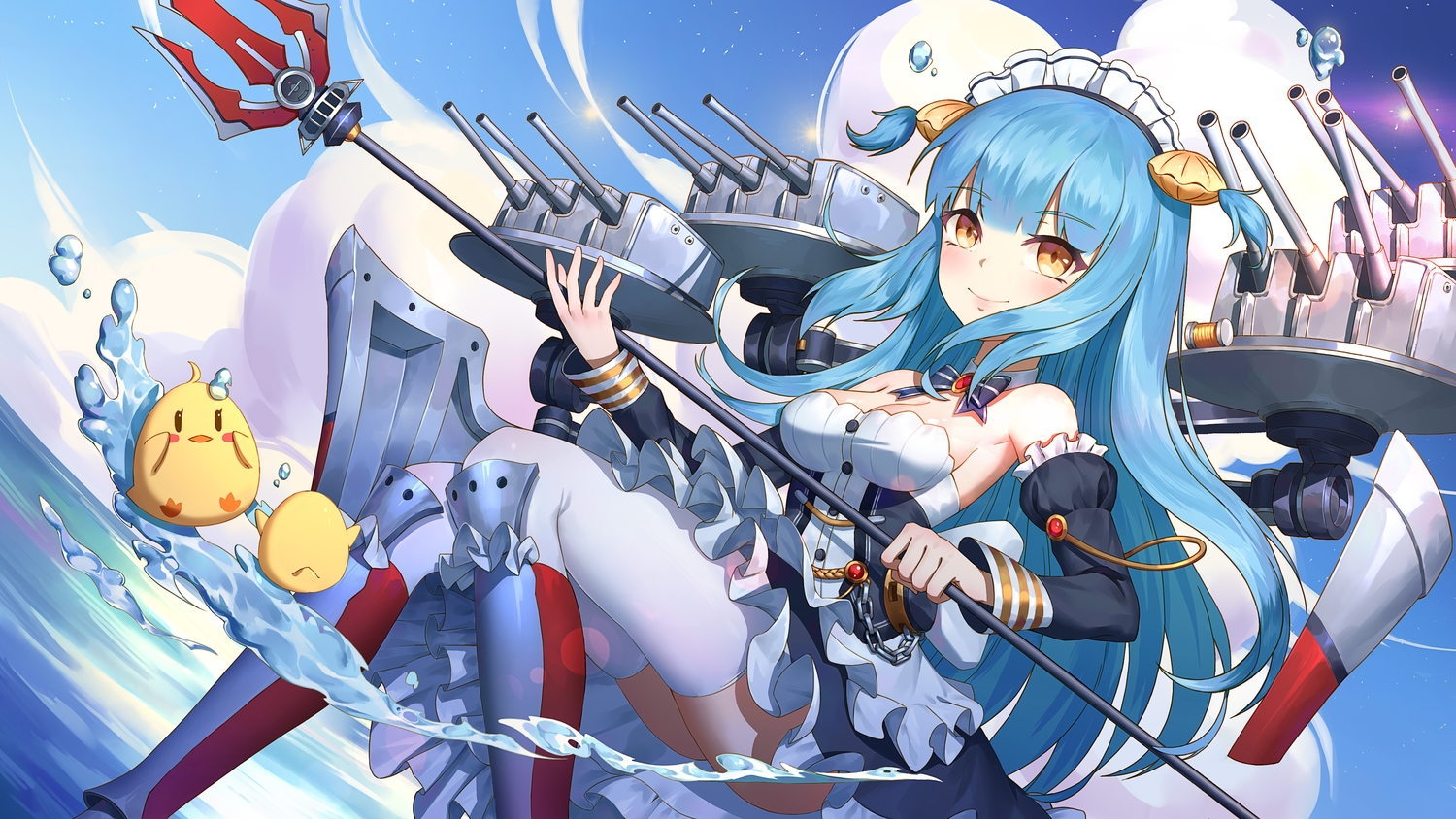 anthropomorphism, azur_lane, breasts, cleavage, long_hair, manjuu_(azur_lane), moonofmonster, neptune_(azur_lane)