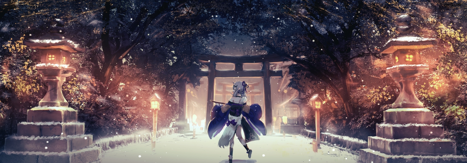 cropped, demon, drink, horns, japanese_clothes, misaki_nonaka, night, nijisanji
