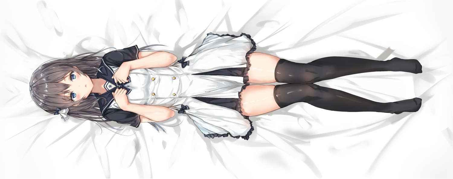 black_hair, blue_eyes, blush, dress, long_hair, na_kyo, original, school_uniform