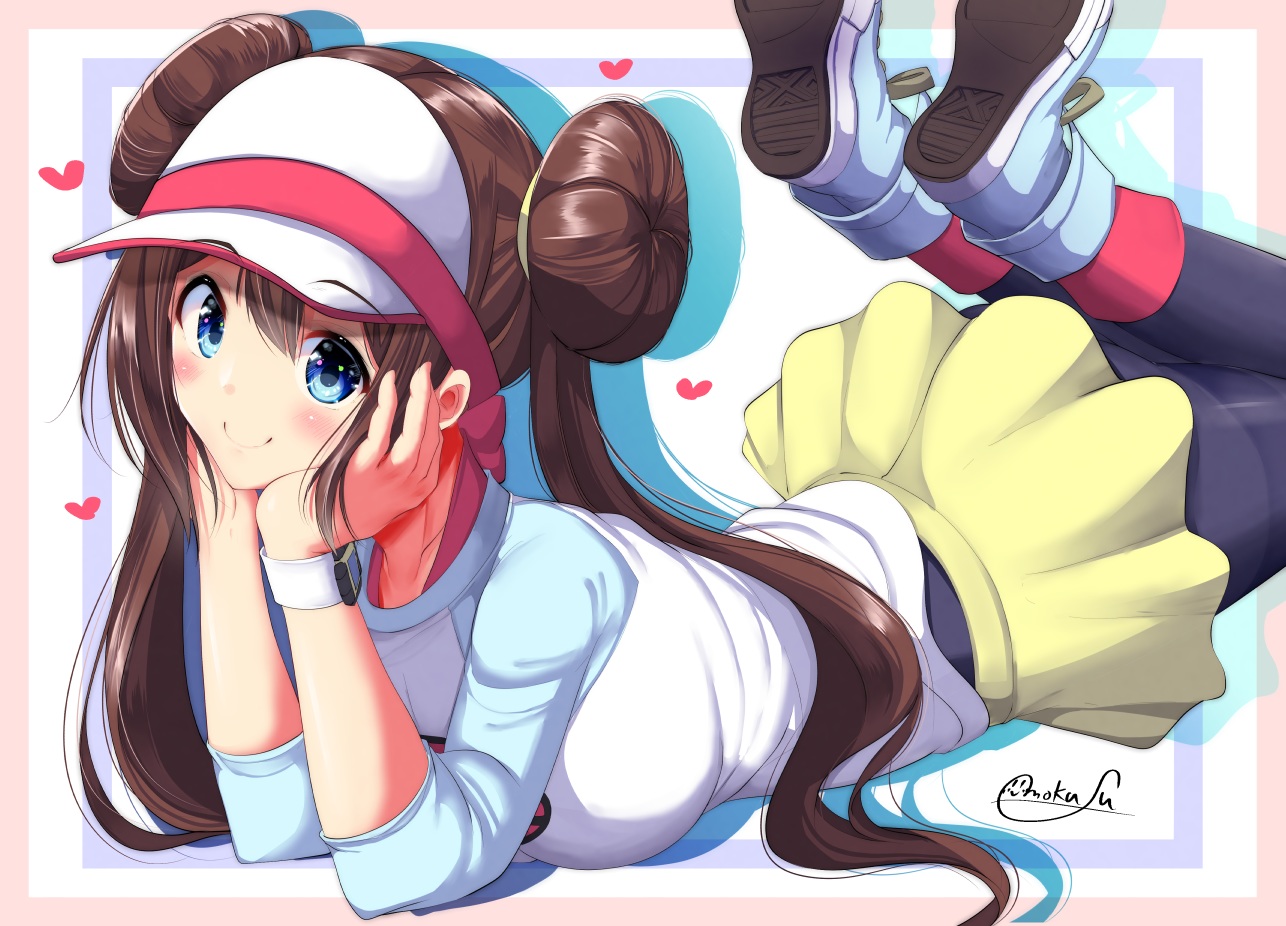 aliasing, aqua_eyes, brown_hair, mei_(pokemon), mokufuu, pantyhose, pokemon, shorts