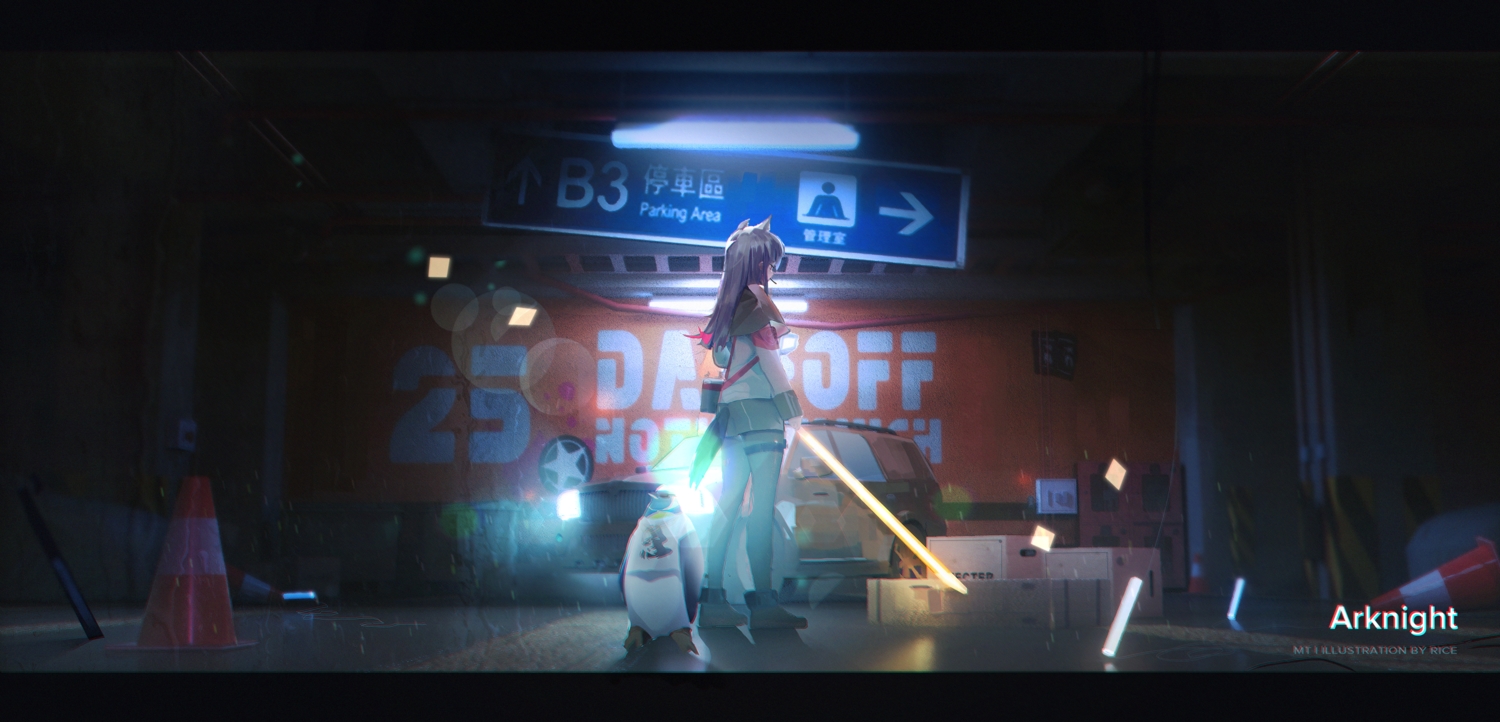 animal, animal_ears, arknights, bird, fantongjun, penguin, sword, tail