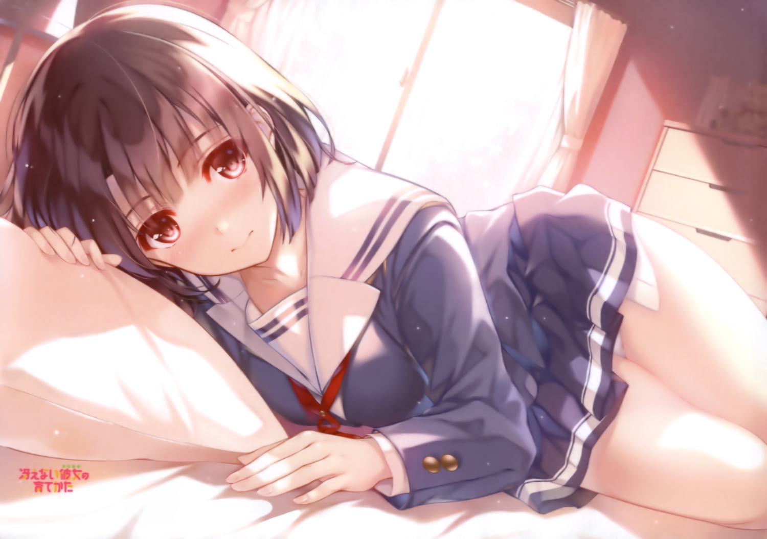 brown_eyes, brown_hair, katou_megumi, logo, misaki_kurehito, panties, saenai_heroine_no_sodatekata, scan