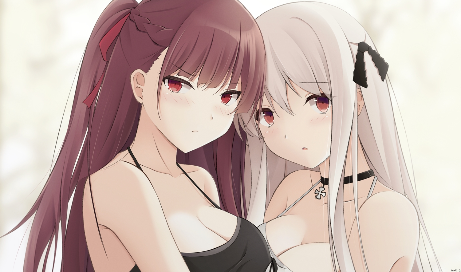 2girls, anthropomorphism, close, girls_frontline, kar98k_(girls_frontline), keenh, wa2000_(girls_frontline)