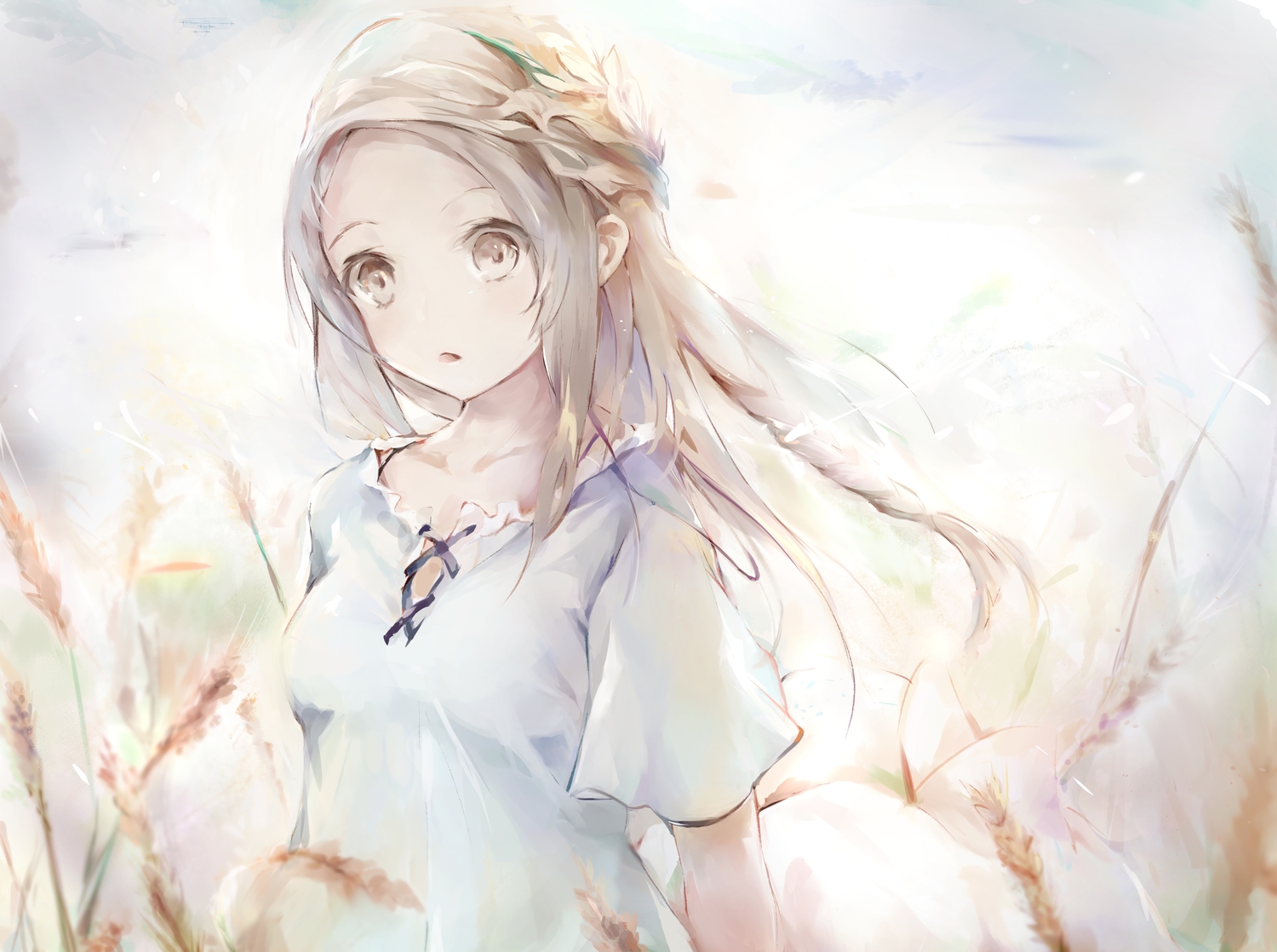 braids, brown_eyes, brown_hair, hanagin, long_hair, original, polychromatic