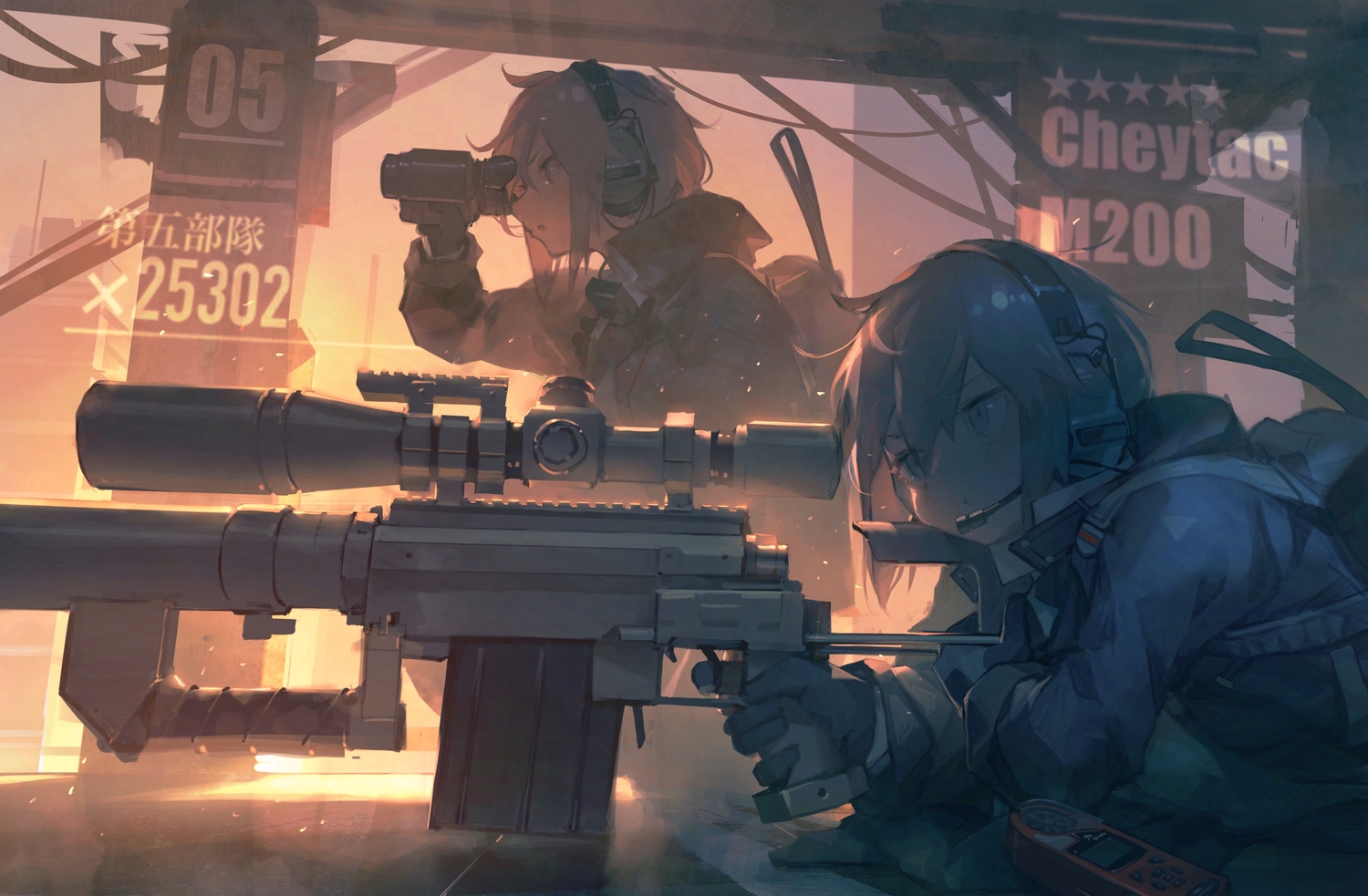 aamond, anthropomorphism, girls_frontline, gun, m200_(girls_frontline), weapon