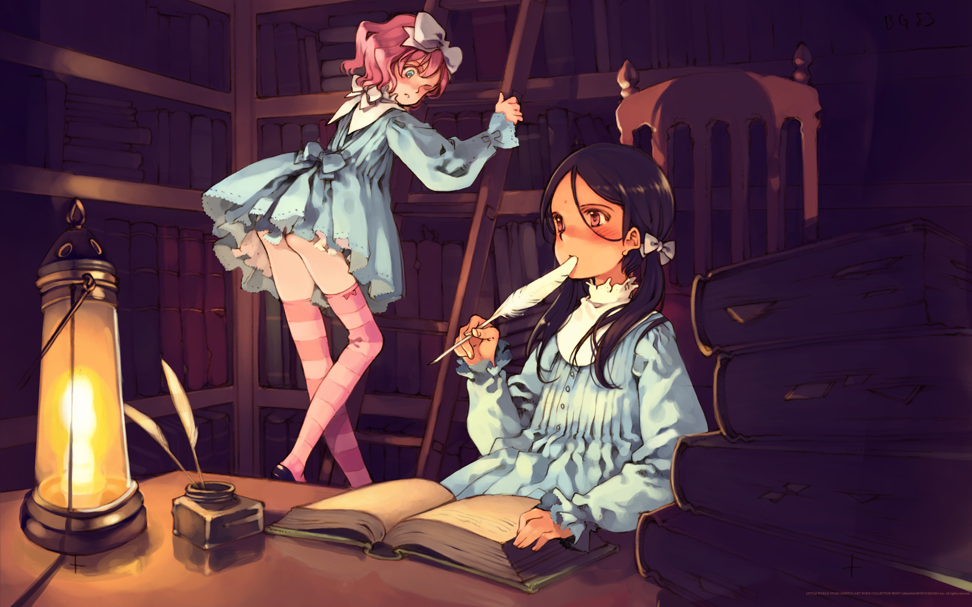 aria_vancleef, ass, black_hair, blue_eyes, dress, kaya_xavier, littlewitch, lolita_fashion