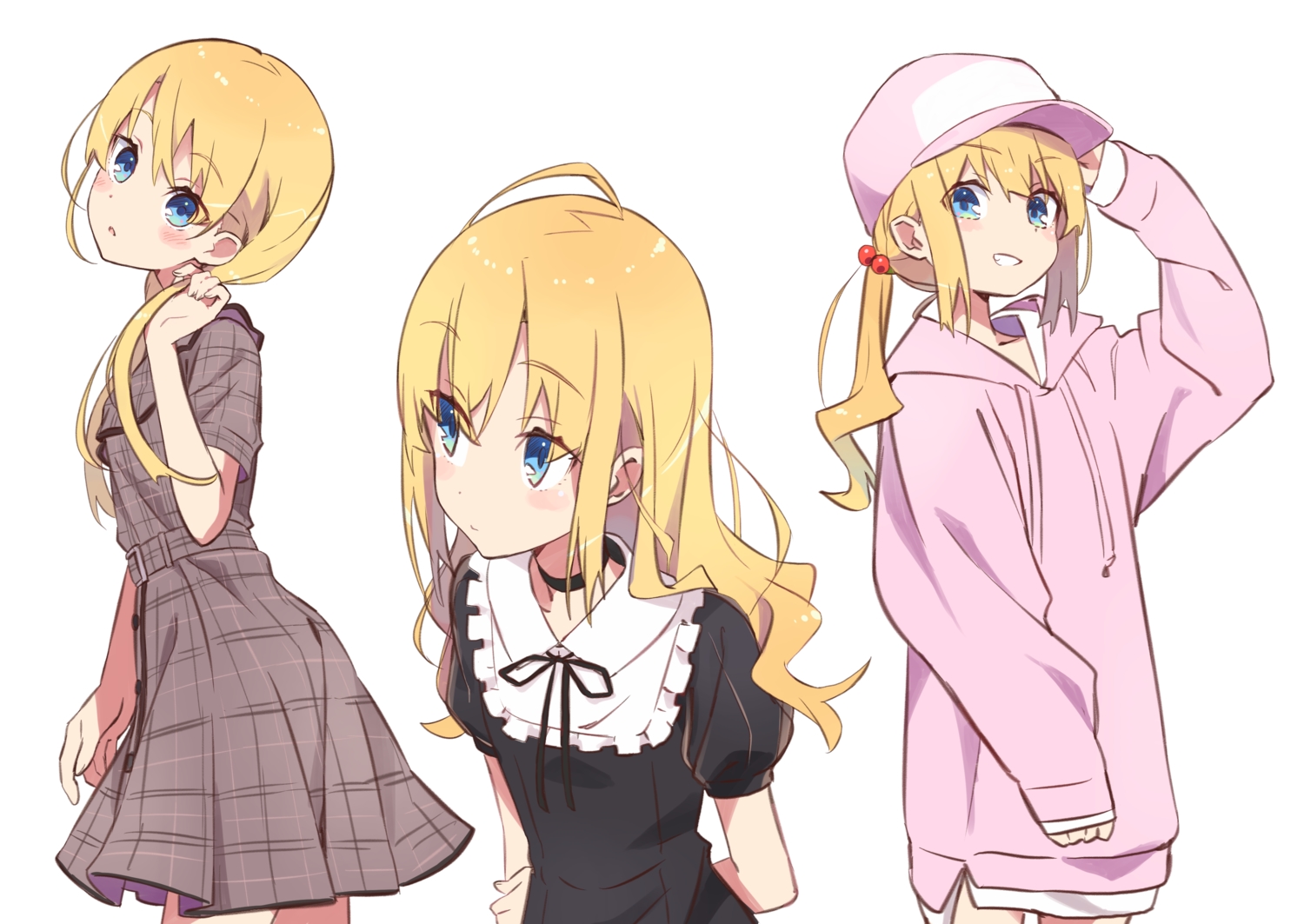 amaryllis_gumi, aqua_eyes, blonde_hair, blush, choker, dress, gothic, hat