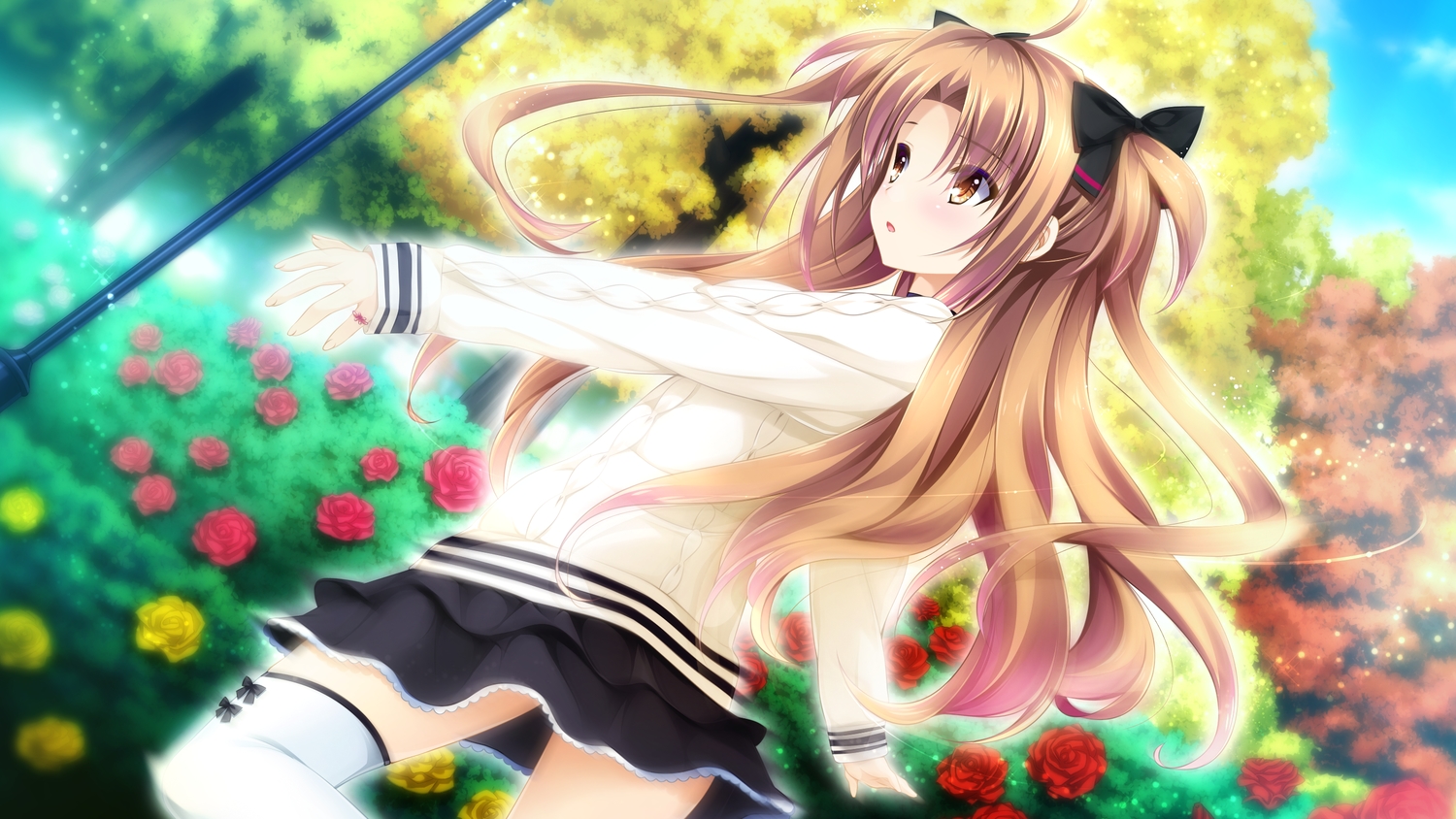 brown_eyes, brown_hair, ensemble_(company), flowers, game_cg, hyoudou_serika, otome_ga_irodoru_koi_no_essence, rose
