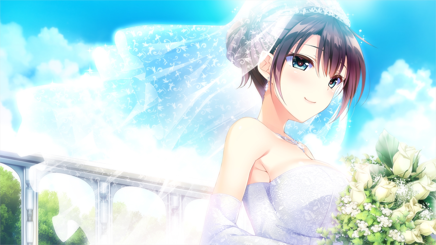 aqua_eyes, black_hair, ensemble_(company), flowers, game_cg, koi_wa_sotto_saku_hana_no_you_ni, miyane_saki, tagme_(artist)