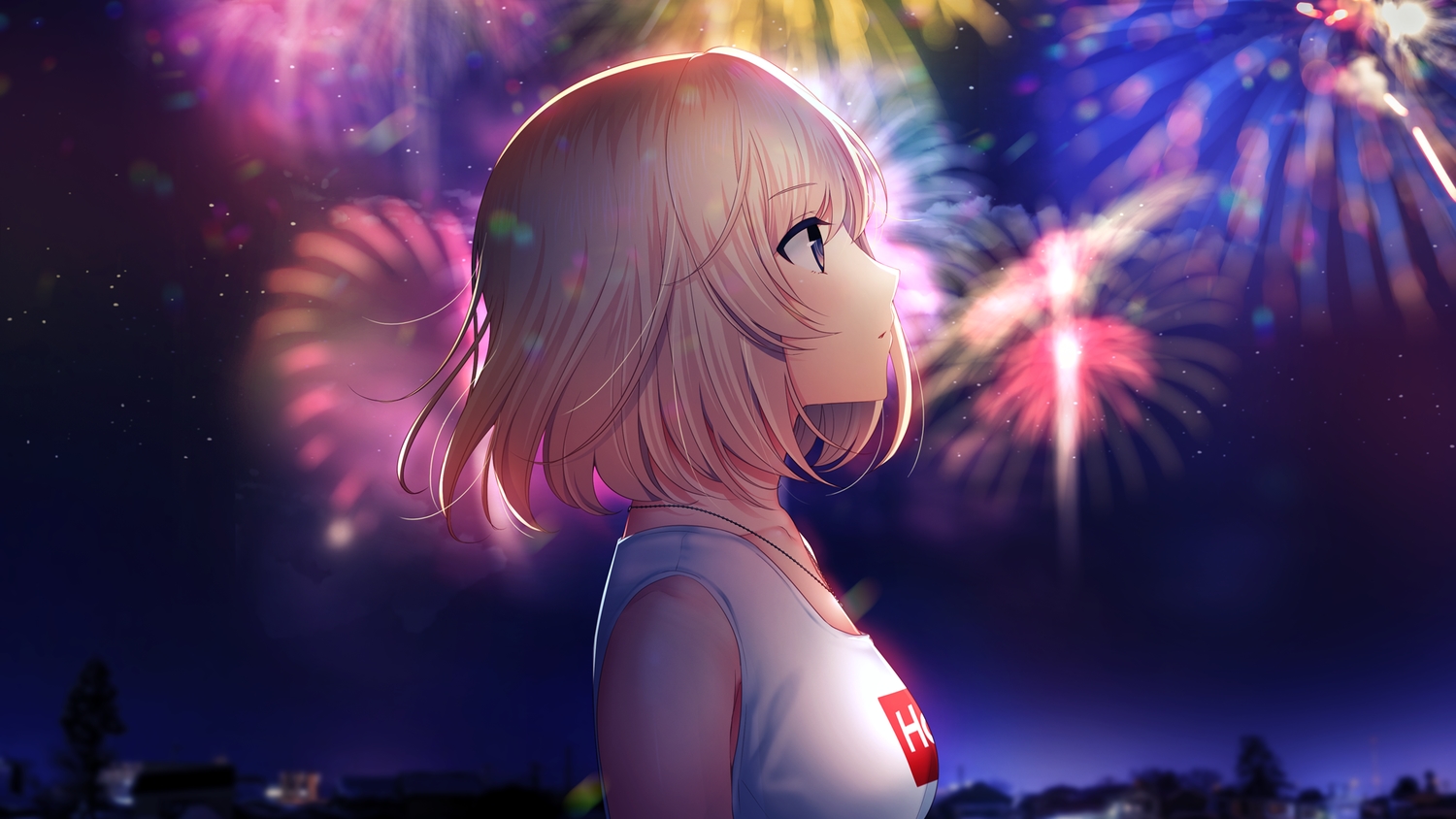 fireworks, game_cg, minamihama_yoriko, moniwa_yuka, more_(company), night, short_hair, swallowtail