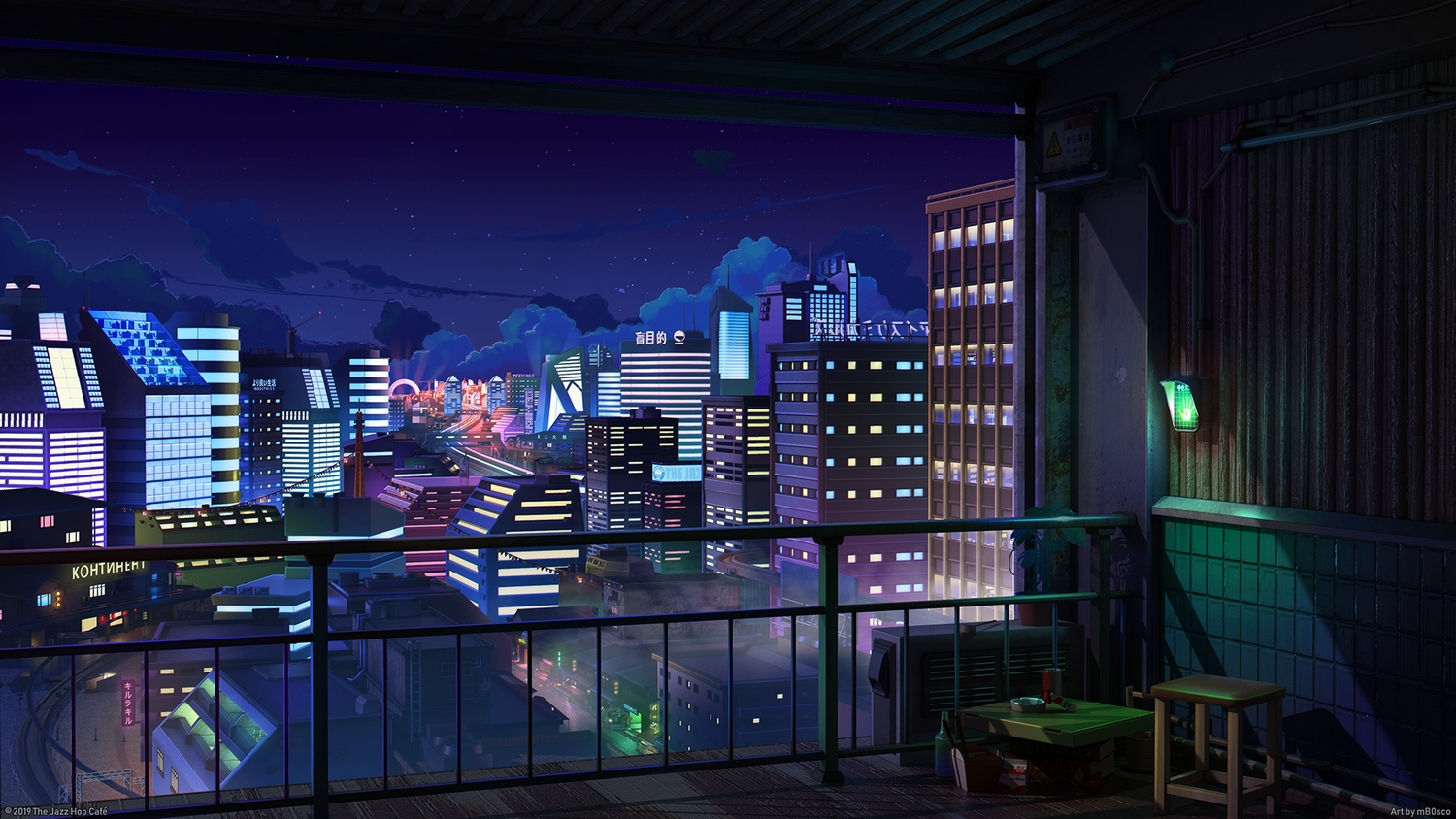 3d, building, city, clouds, mb0sco, night, no_humans, original, scenic, sky, stars, the_jazz_hop_cafe, watermark