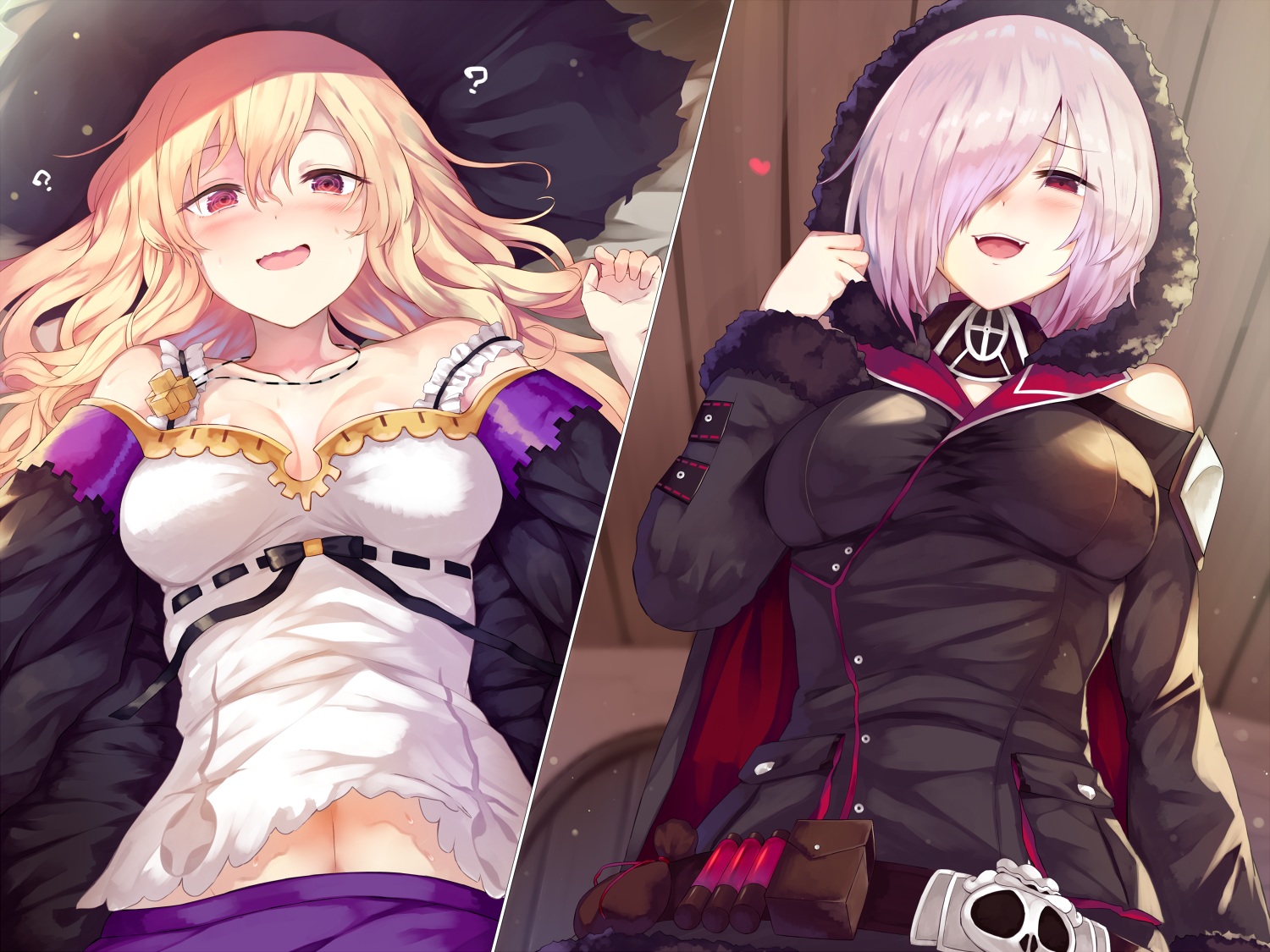 2girls, aliasing, cape, dorothy_(shingeki_no_bahamut), hood, long_hair, shadowverse, shingeki_no_bahamut