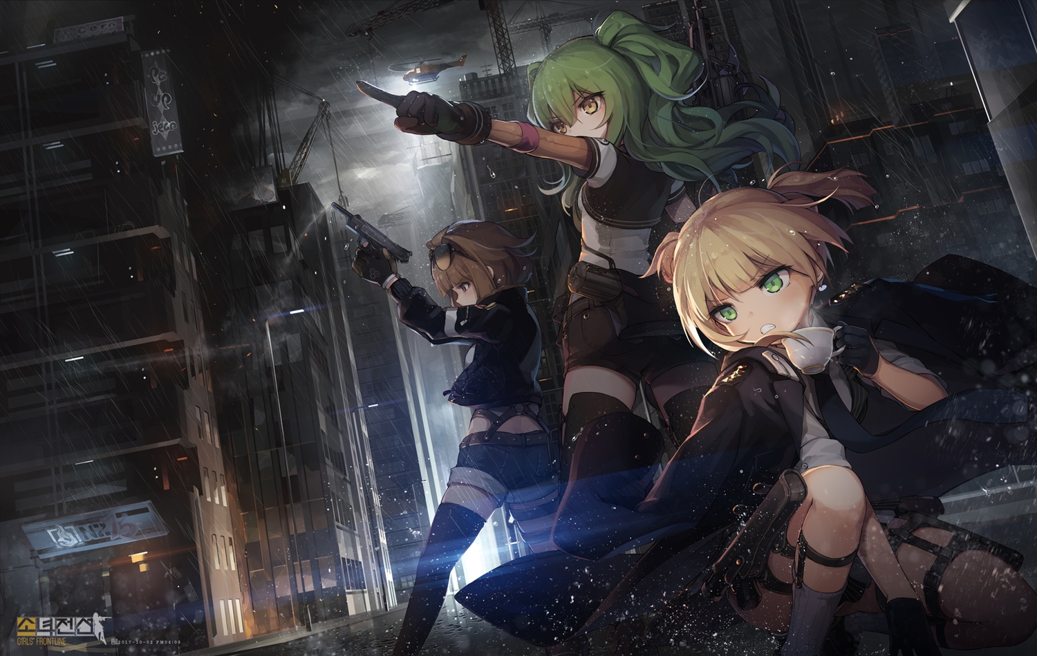 aircraft, anthropomorphism, blonde_hair, brown_eyes, brown_hair, building, cape, city