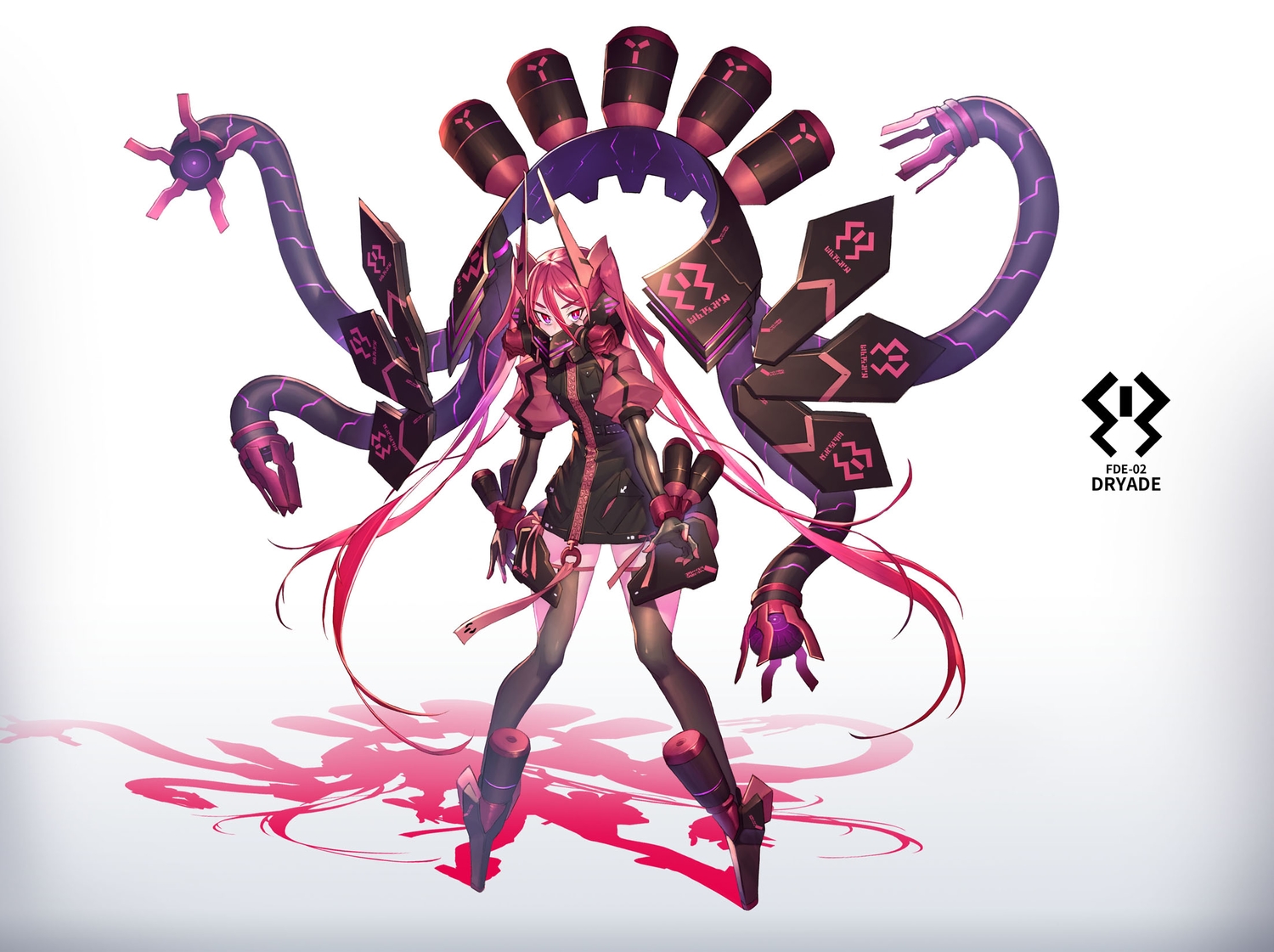 elbow_gloves, gloves, jpeg_artifacts, long_hair, mask, mechagirl, nadare-san_(nadare3nwm), original, red_eyes, red_hair, thighhighs, twintails, zettai_ryouiki