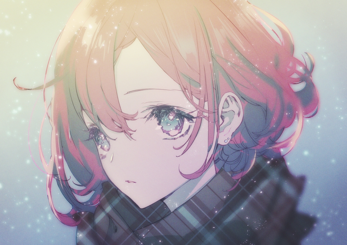 close, motituki0, original, red_hair, scarf, short_hair