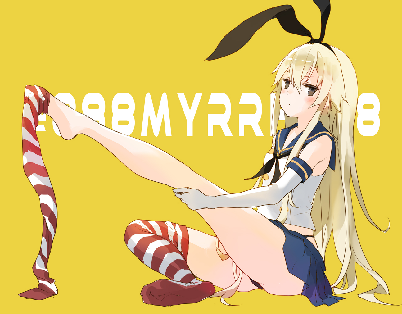 888myrrh888, animal_ears, anthropomorphism, blonde_hair, brown_eyes, elbow_gloves, gloves, headband
