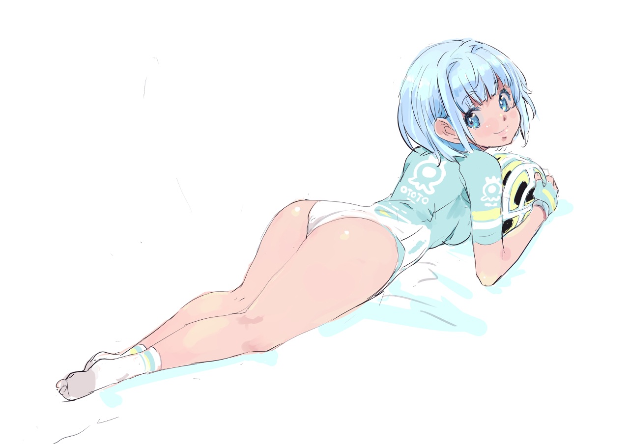 aliasing, aqua_eyes, aqua_hair, ass, gloves, hat, leotard, matsumoto_noriyuki
