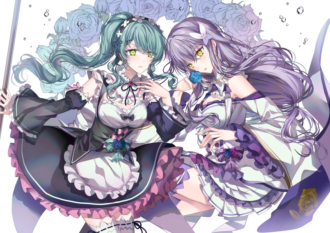 2girls, aliasing, bang_dream!, cosplay, hikawa_sayo, minato_yukina, nennen