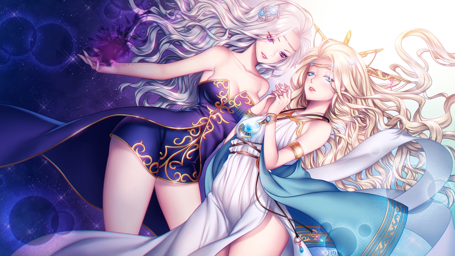 aqua_eyes, cygnus_(maplestory), long_hair, maplestory, purple_eyes, ruzi